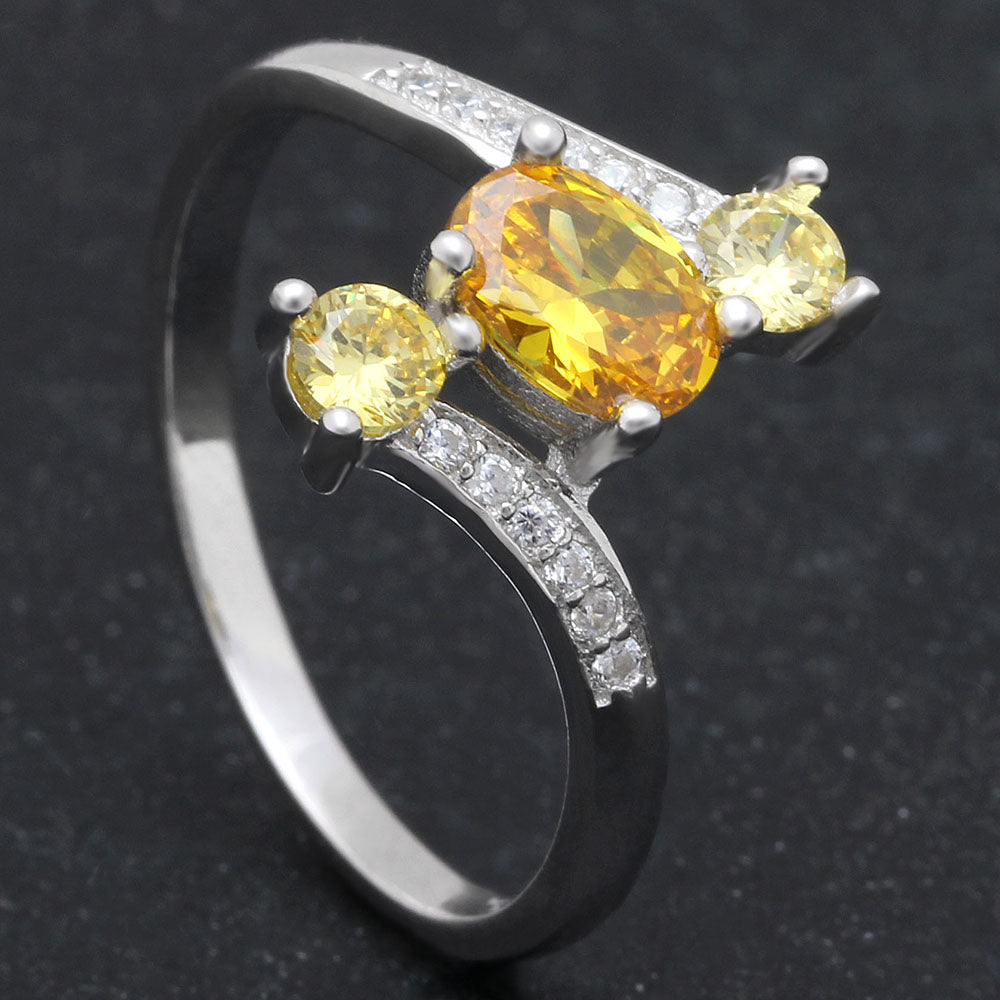 BirthstoneRingforWomenStatementRing3StoneSterlingSilverCzGingerLyneCollection_Yellow-4