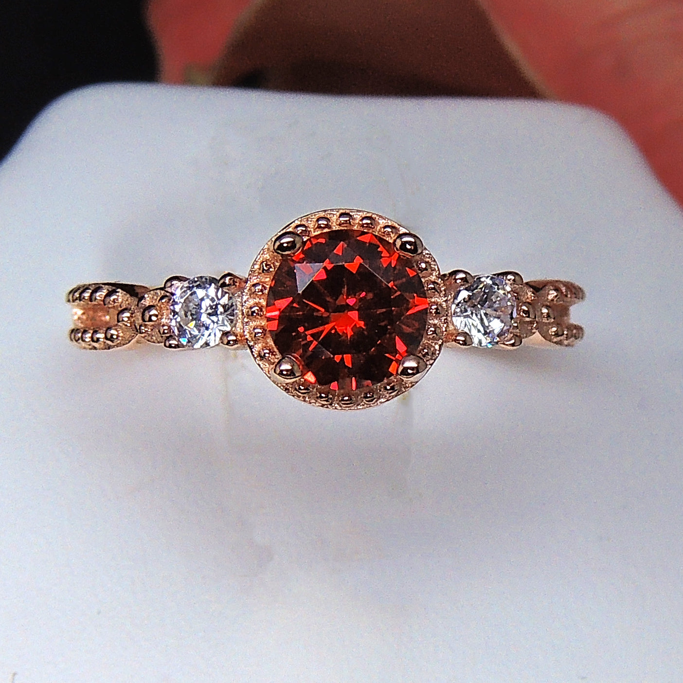 AlexandraBirthstoneRingRoseGoldPlatedSterlingSilverRedCZWomensGingerLyne_Red-5