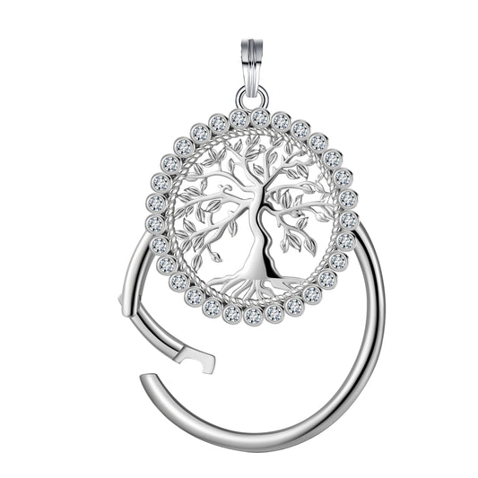 FamilyTreeCharmHolderforNecklacebyGingerLyneSterlingSilverforGrandmotherorMother_FamilyTree-CH-1