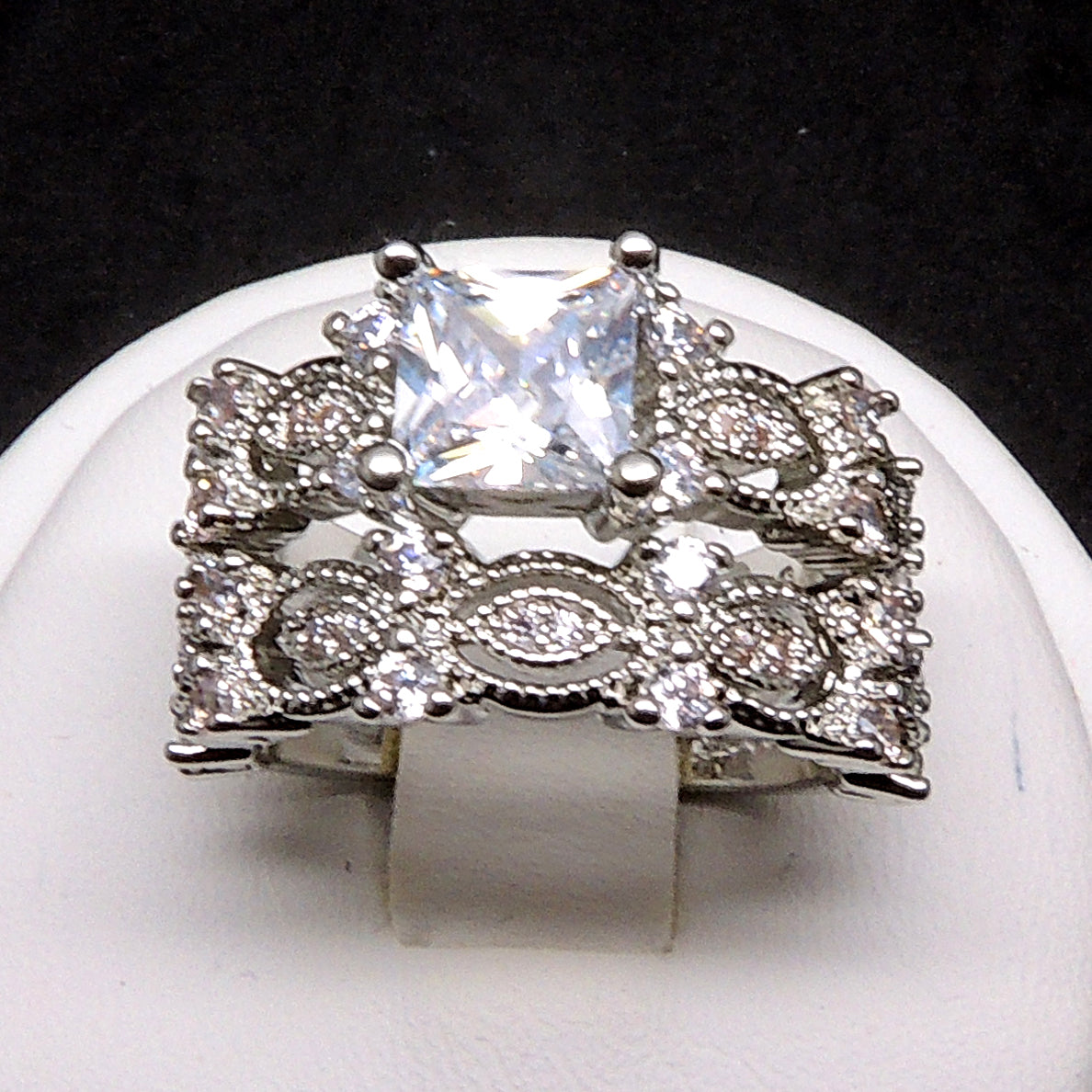 TorreyaWeddingRingSetforWomenPrincessEngagementMatchingBandGingerLyneCollection_Silver-2