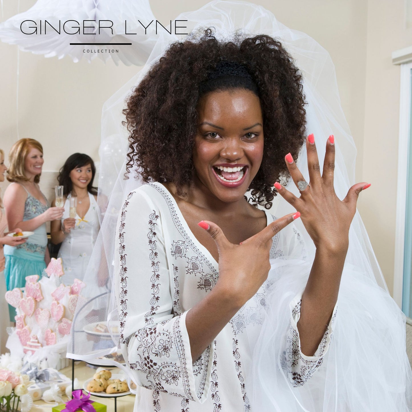 JillStatementRingWomensBaguetteCutWhiteGoldPlatedGingerLyneCollection_Silver-4