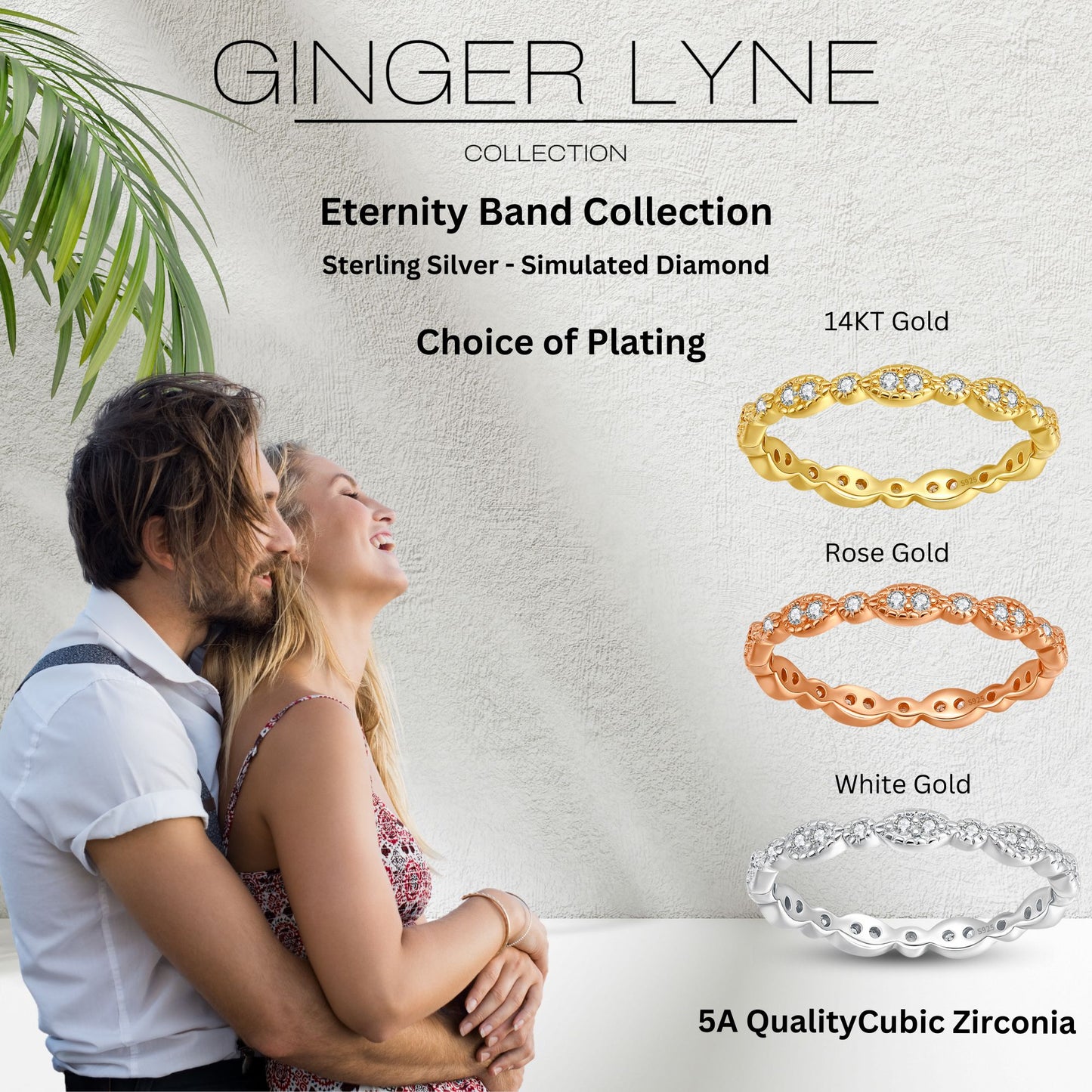 EternityWeddingBandforWomenCubicZirconiaSterlingSilverStackingRingsGingerLyneCollection_Scallop-Gold-8