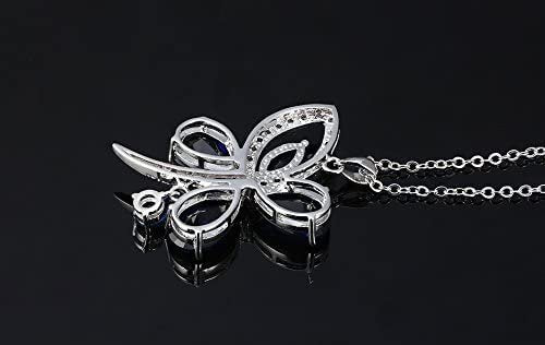 ButterflyFlowerPendantChainNecklaceforWomenBlueCzGingerLyneCollection_Blue-4