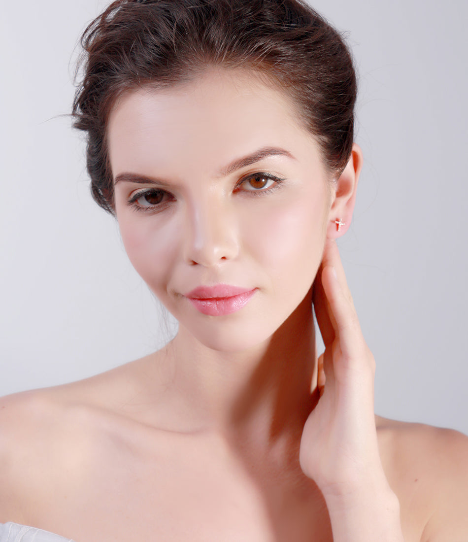 ReligiousCrossStudEarringsforWomenRoseGoldPlatedCzGingerLyneCollection_gold-5