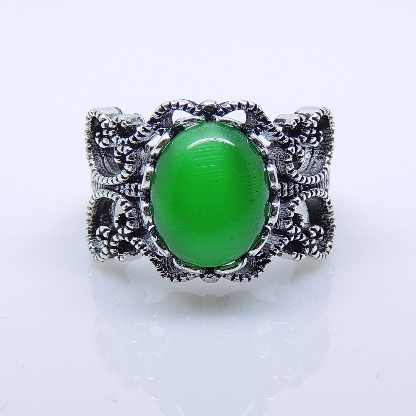 FiligreeWhiteFireOpalStatementRingWomenGingerLyneCollection_Green-5