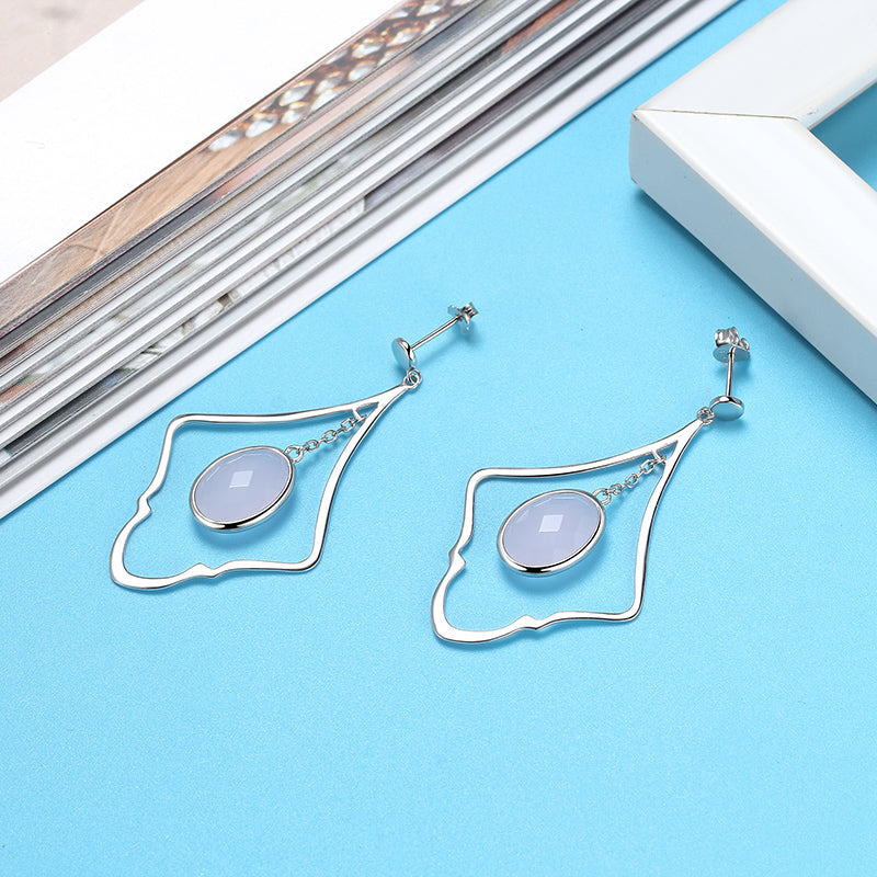 OvalRoseQuartzDangleEarringsforWomenSterlingSilverGingerLyneCollection_Pink-3