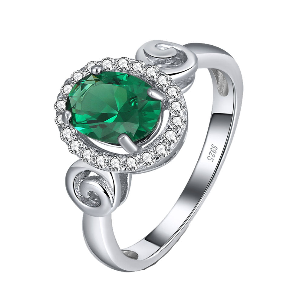 EngagementRingforWomenGreenCZSterlingSilverStatementRingGingerLyneCollection_Green-1