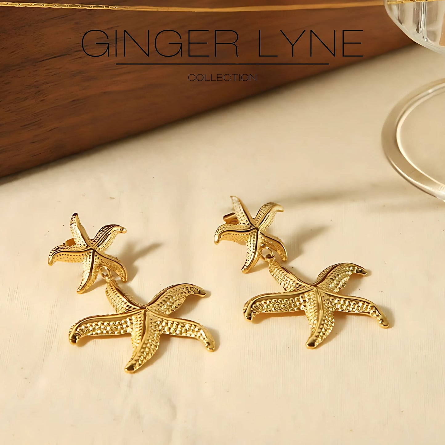 StarfishEarringsforWomenGoldPlatedStainlessSteelDangleJewelryButterflyBacksGingerLyneCollection_Gold-4