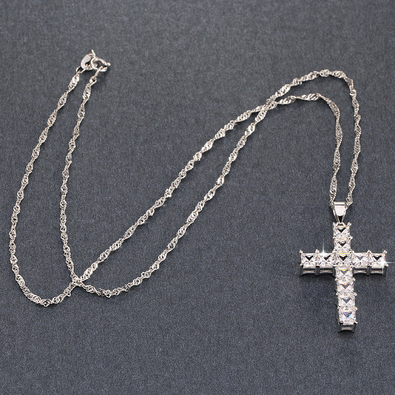 ReligiousCrossPendantNecklacePrincessCutCZWomensGingerLyneCollection_silver-3