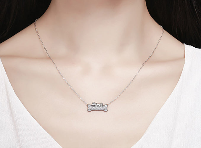 FidoDogandBoneNecklaceforWomenPendantandChainCubicZirconiaGingerLyneCollection_Silver-5