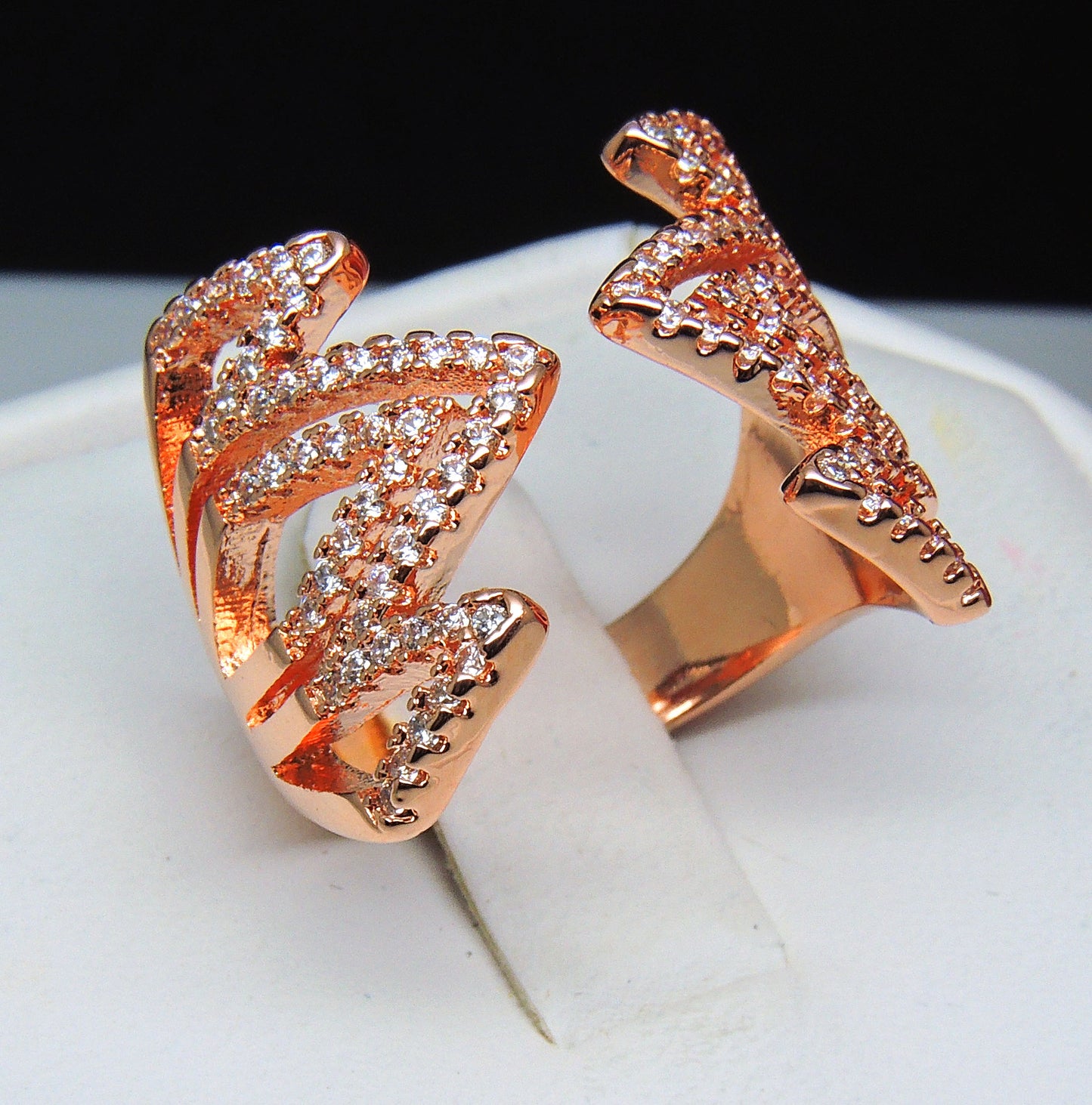 MayaGoldPlatedCubicZirconiaWrapRingAdjustableWomenGingerLyneCollection_RoseGold-2