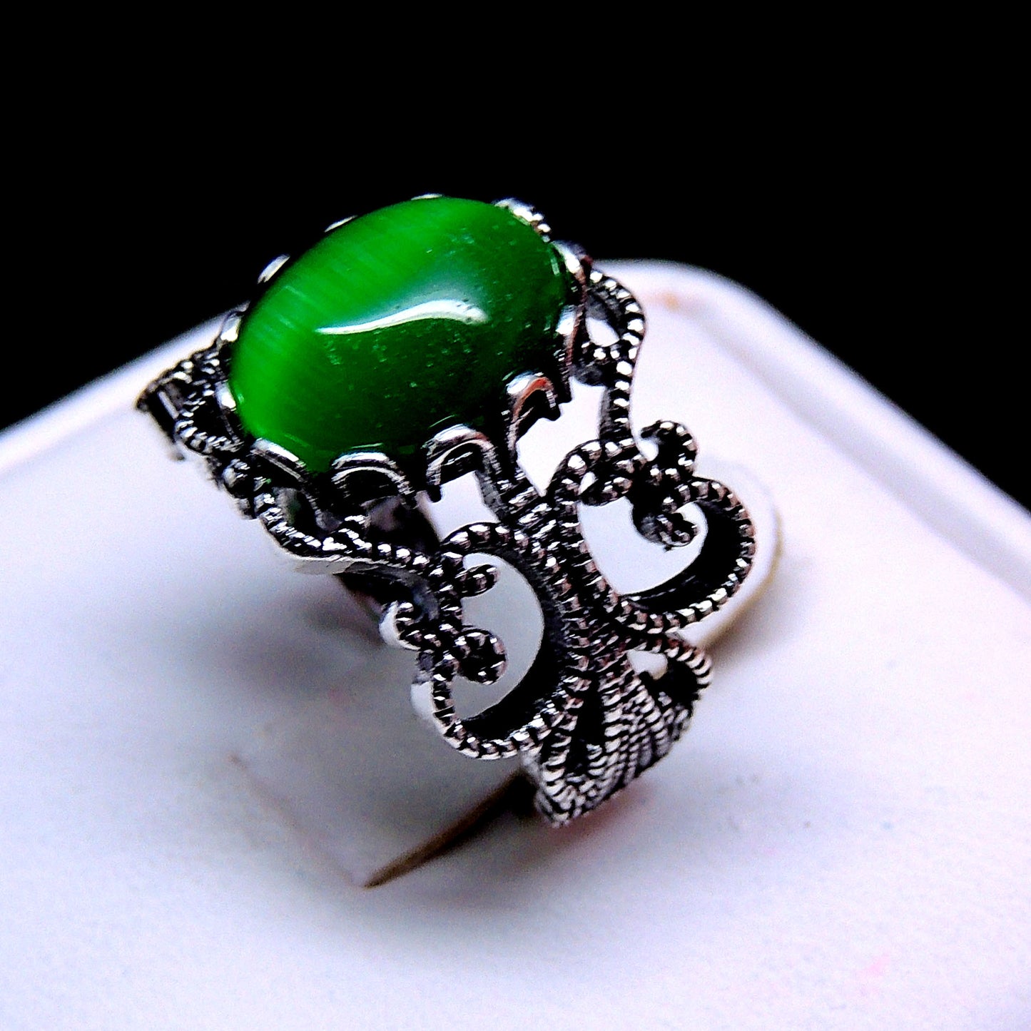 FiligreeWhiteFireOpalStatementRingWomenGingerLyneCollection_Green-4