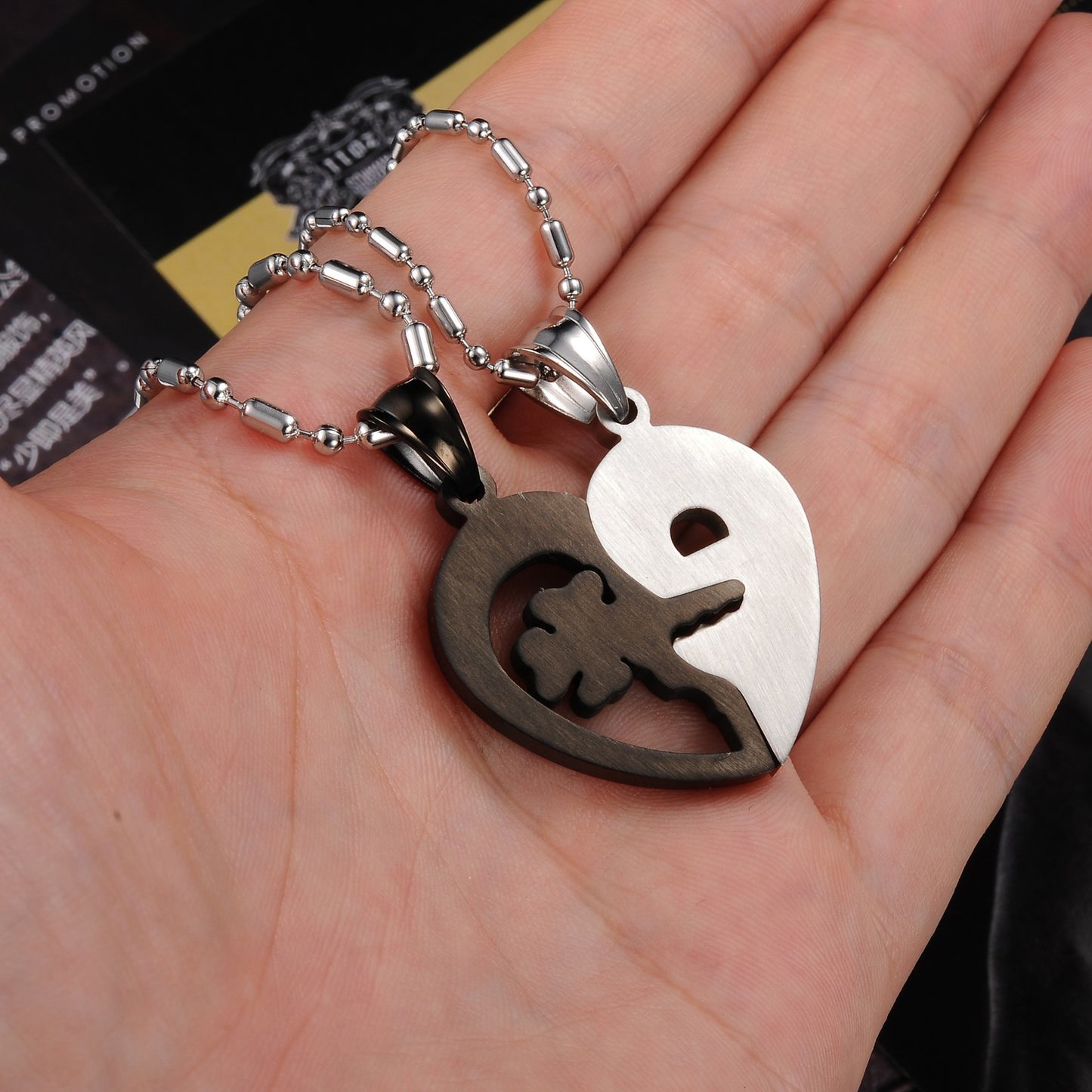 KeytoHeartILoveYouNecklaceSetforCouplesStainlessSteelGingerLyneCollection_Silver-6