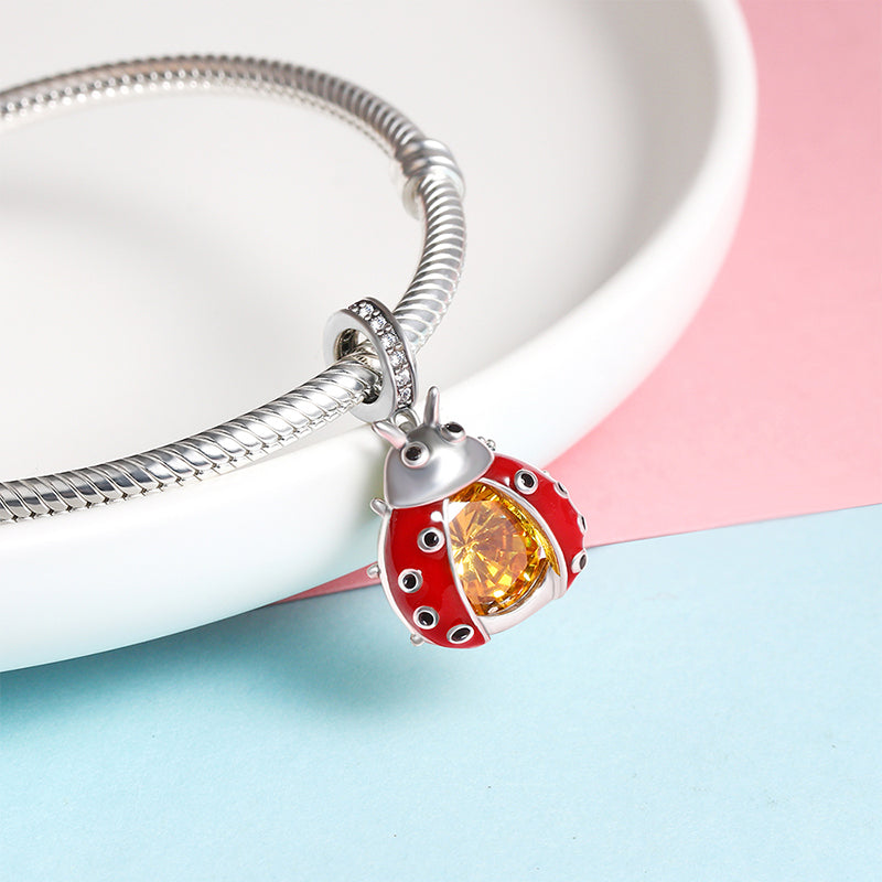 RedLuckyLadybugCharmEuropeanBeadCZSterlingSilverGingerLyneCollection_Red-2