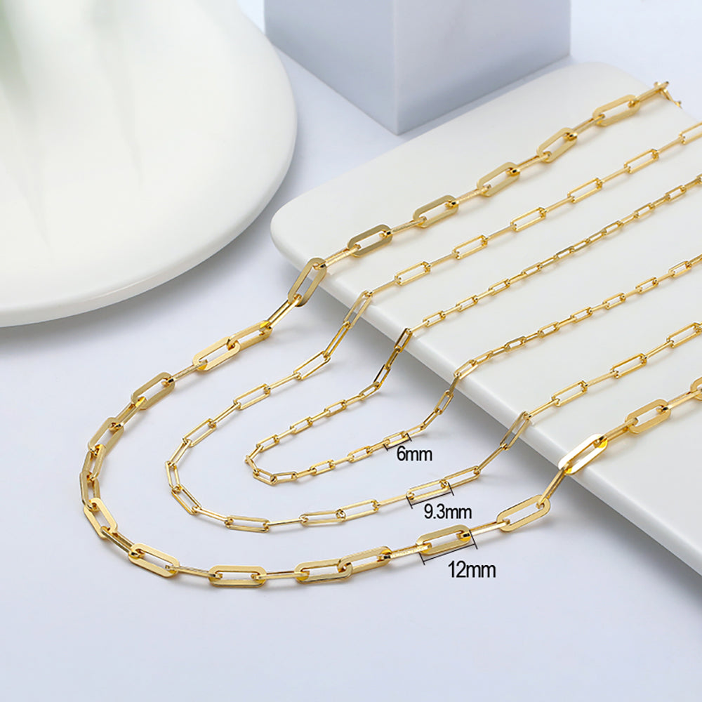 ItalianPaperclipChainNecklaceWomens12mm14KTGoldSterlingSilver18GingerLyneCollection_Gold-2