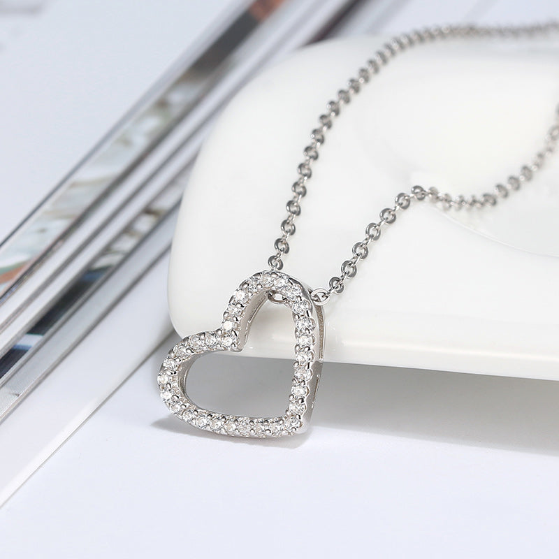 SideDropHeartPendantNecklaceforWomenSterlingSilverCzGingerLyneCollection_Silver-3