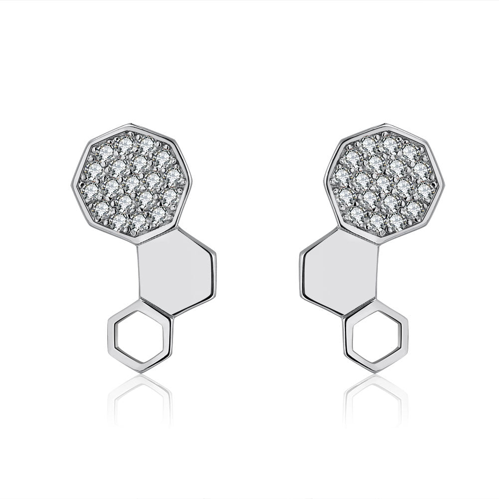HoneycombDropStudEarringsforWomenCzSterlingSilverGingerLyneCollection_Silver-1