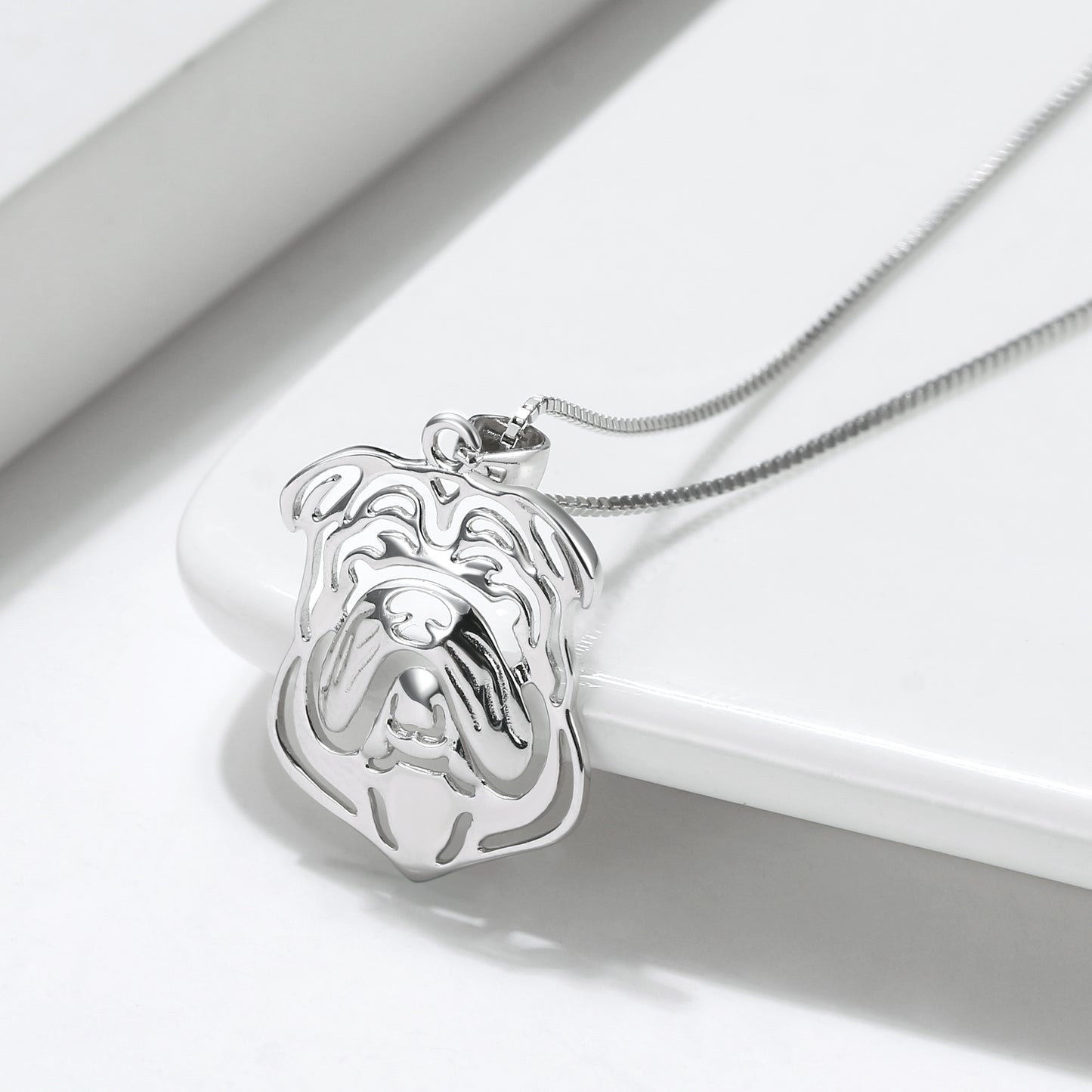 Bulldog Sterling Silver Dog Necklace Earrings Set Womens Ginger Lyne Collection