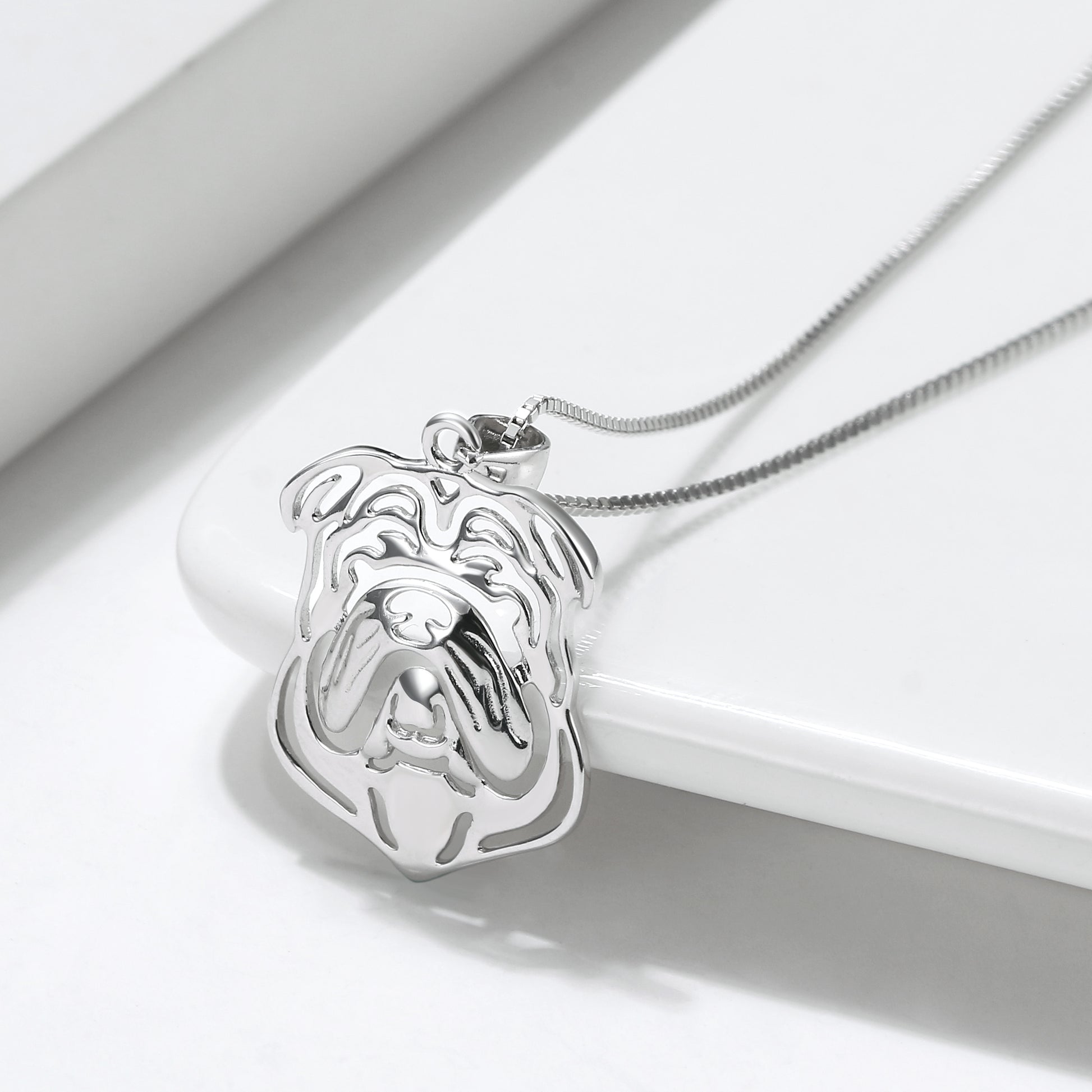 Bulldog Sterling Silver Dog Necklace Earrings Set Womens Ginger Lyne Collection