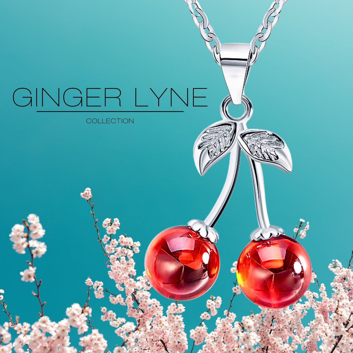 CherryNecklaceforWomenRedAgateSterlingSilverPendantandChainGingerLyneCollection_Red-6