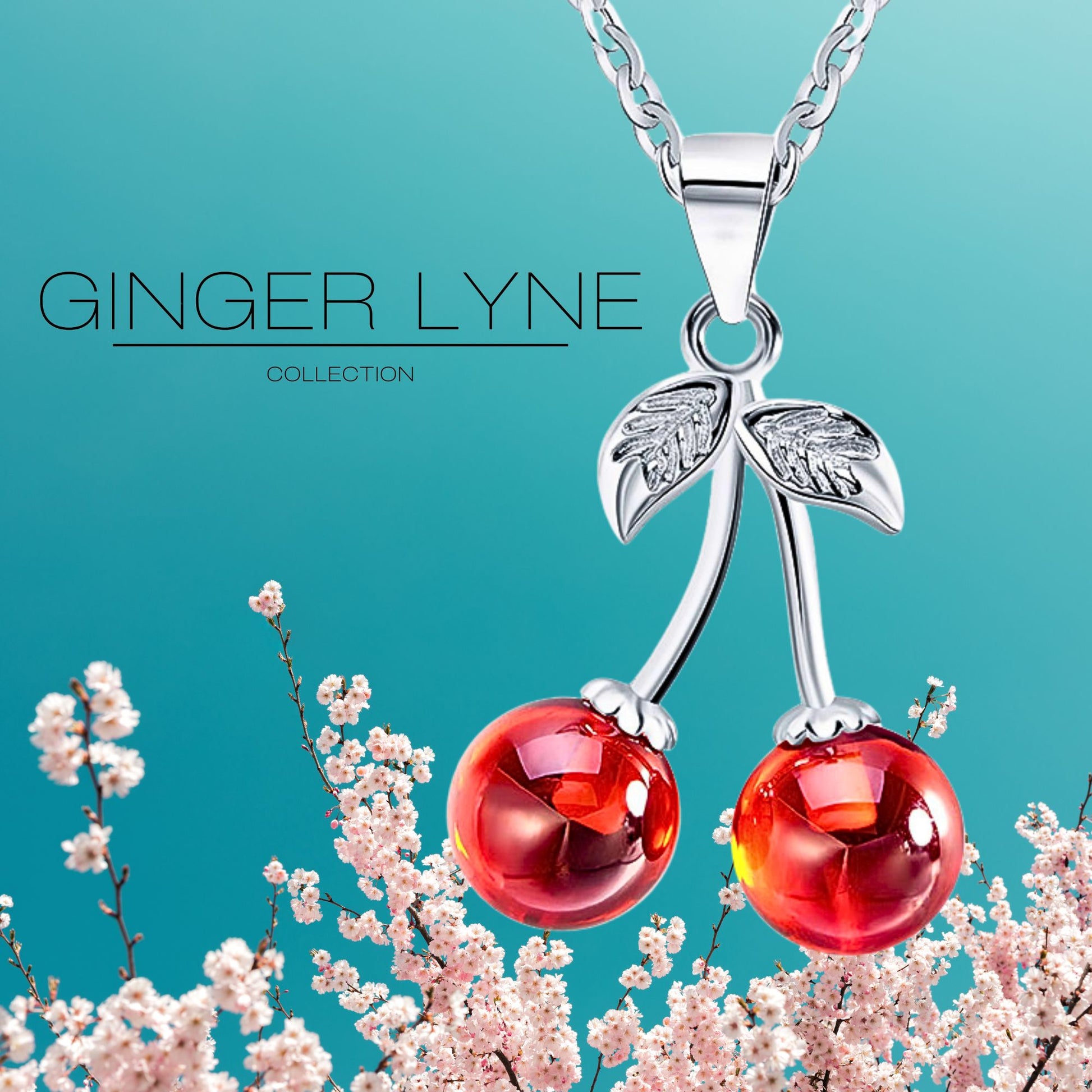 CherryNecklaceforWomenRedAgateSterlingSilverPendantandChainGingerLyneCollection_Red-6