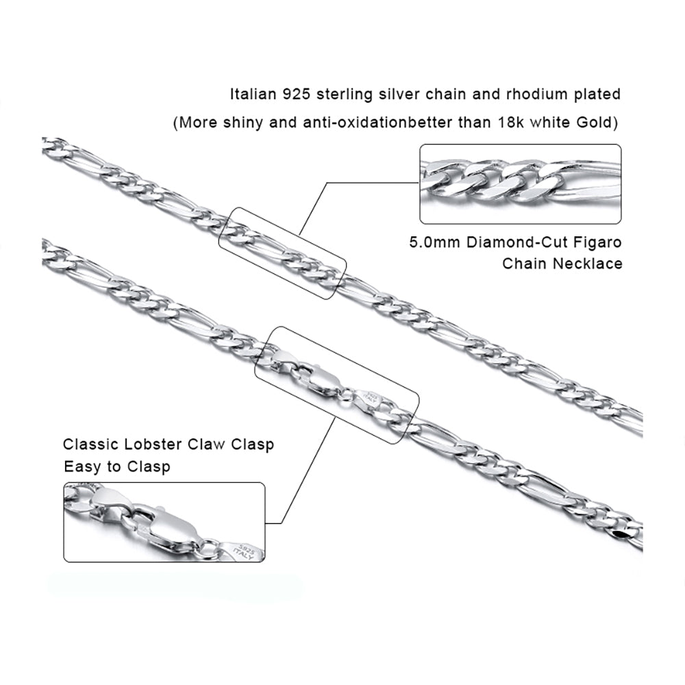 FigaroChainNecklaceforWomen16"SterlingSilver5mmGingerLyneCollection_Silver-3