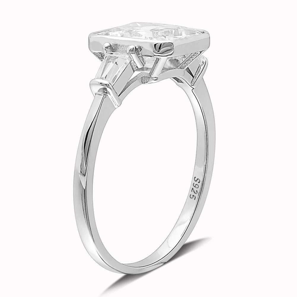GenesisEngagementRingSterlingSilverBaguetteCzWomensGingerLyneCollection_Silver-3