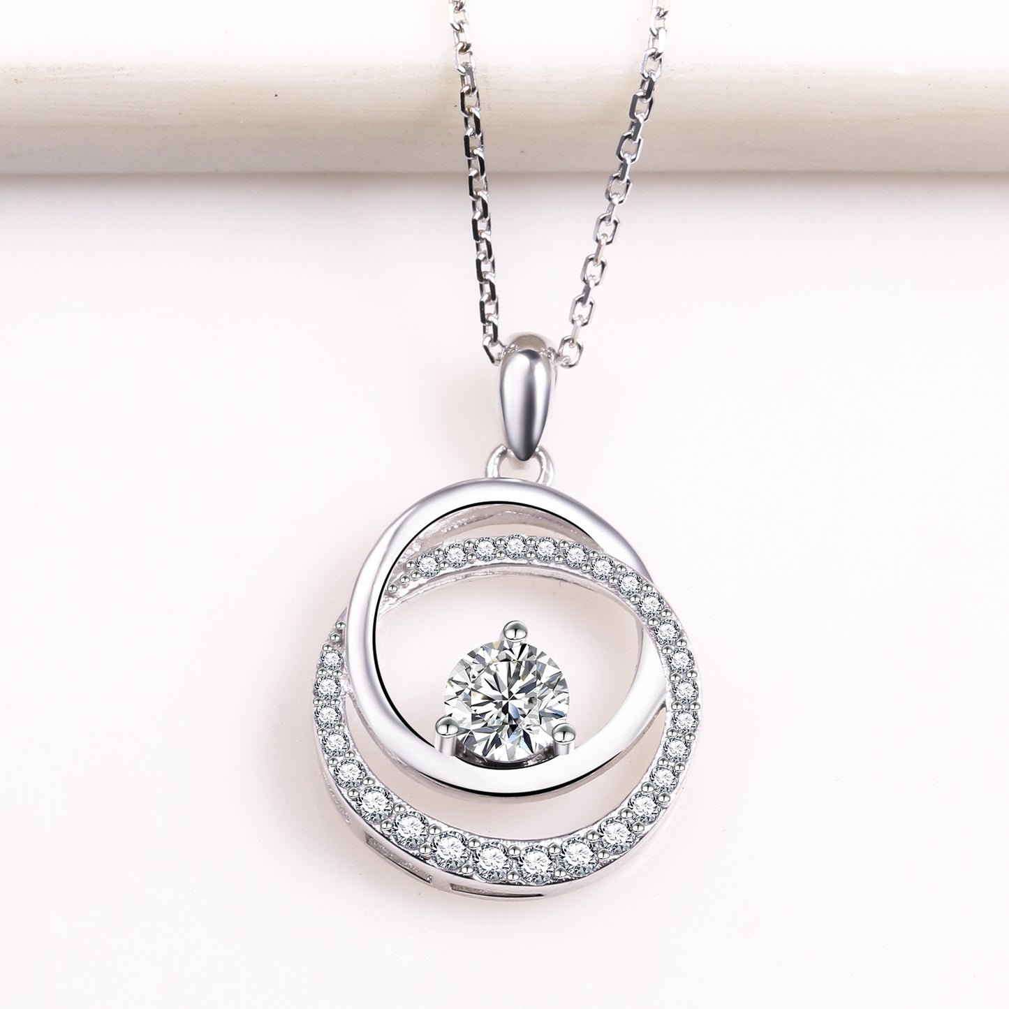 GalaInfinityPendantNecklaceWomensSterlingSilverCZGingerLyneCollection_Clear-2