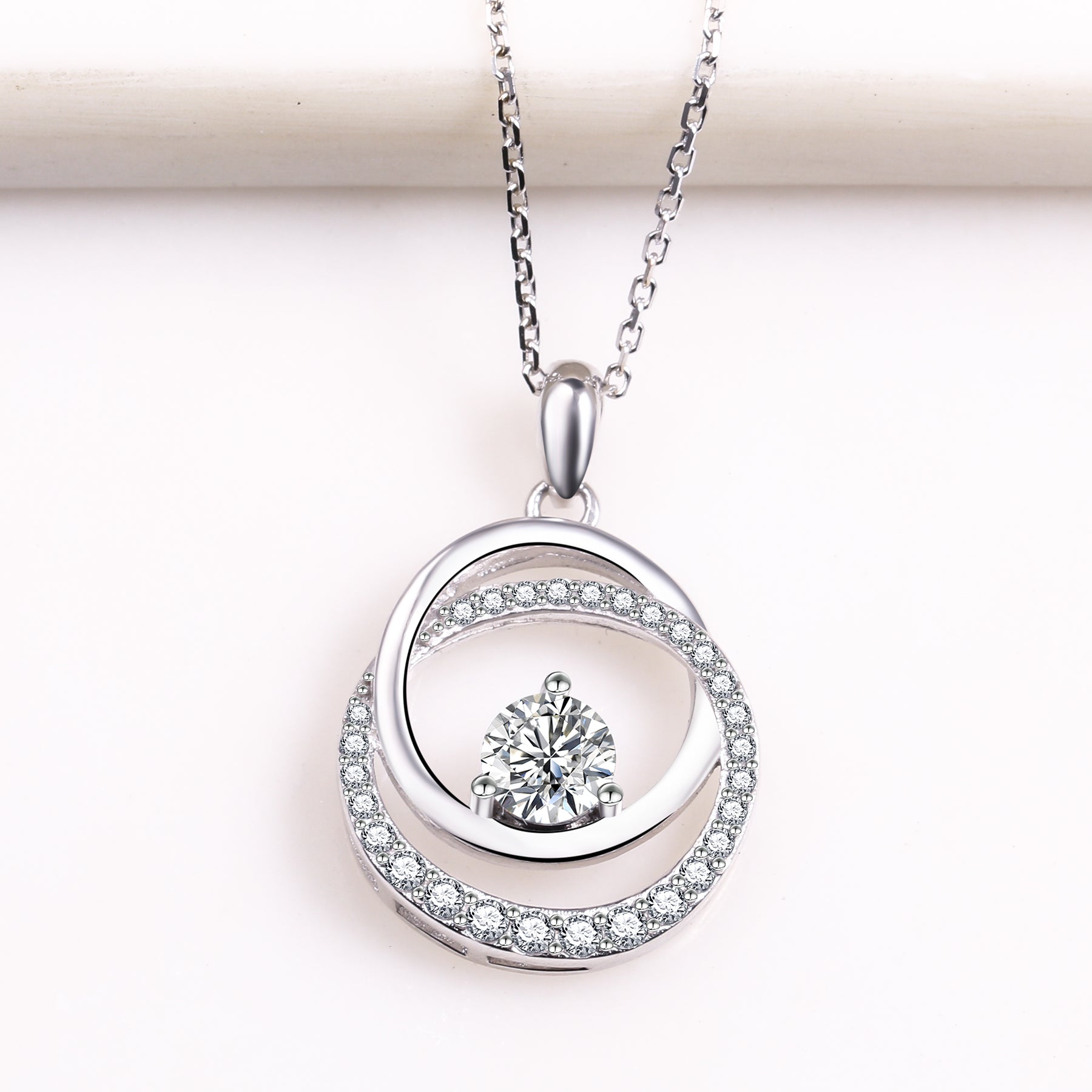 GalaInfinityPendantNecklaceWomensSterlingSilverCZGingerLyneCollection_Clear-2