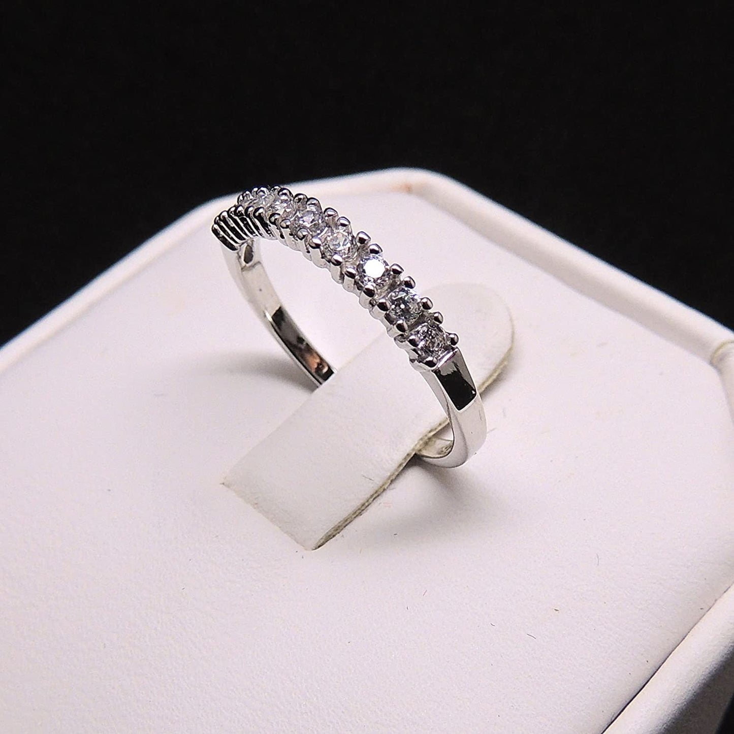 CarolineAnniversaryBandforWomenHalfEternityRingWhiteGoldPlatedCZGingerLyne_Silver-4