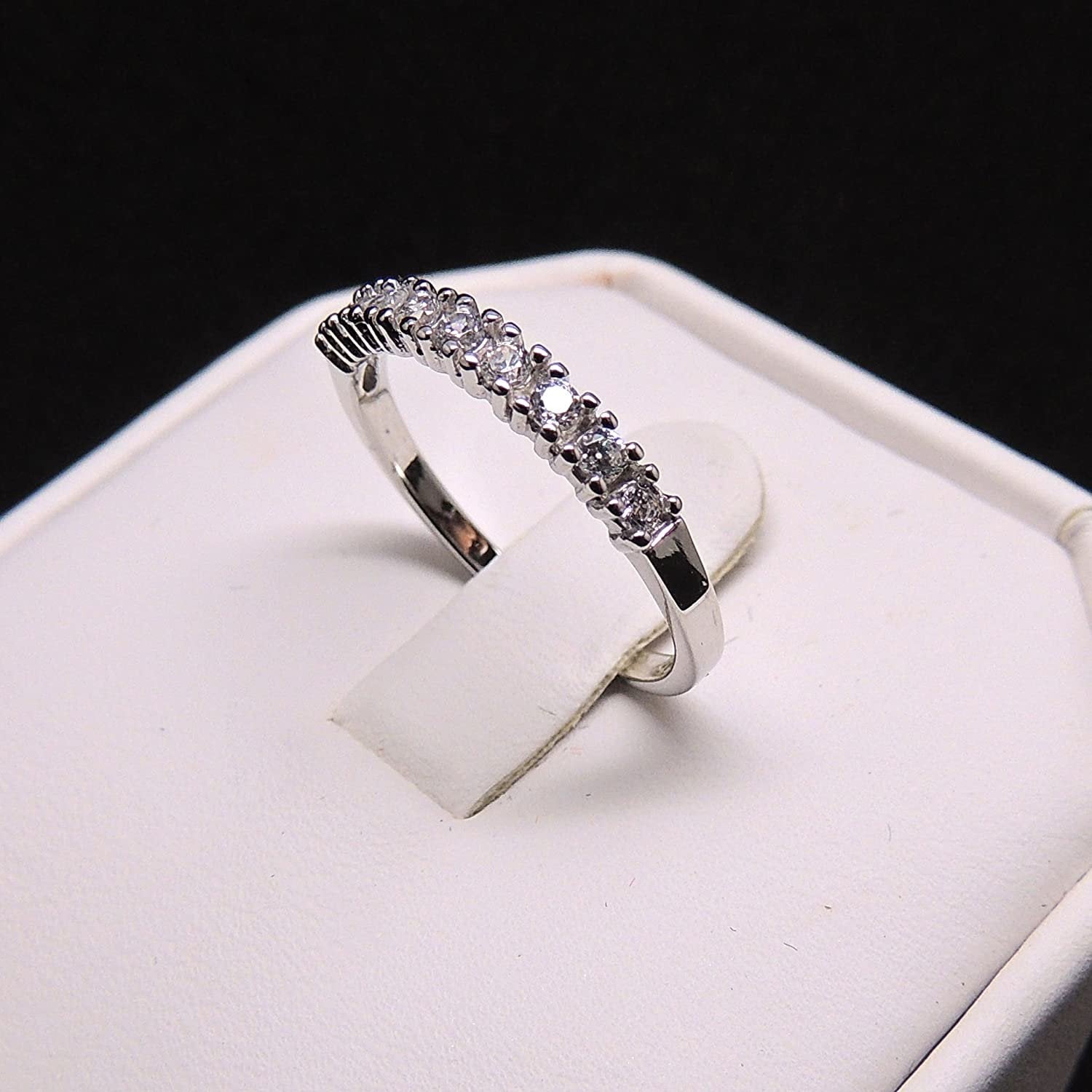 CarolineAnniversaryBandforWomenHalfEternityRingWhiteGoldPlatedCZGingerLyne_Silver-4