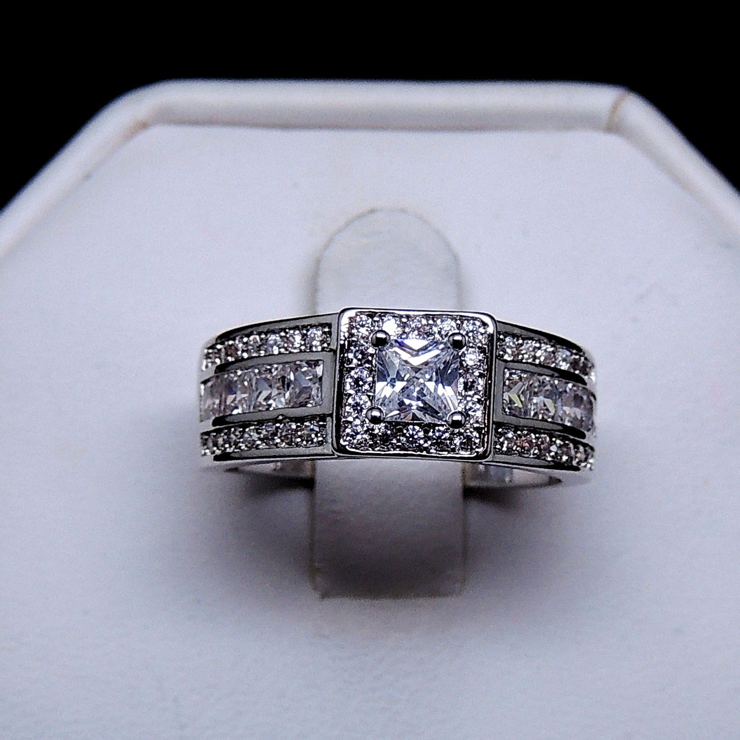 LavishEngagementRingHaloPrincesCzBridalWeddingWomensGingerLyneCollection_Silver-5