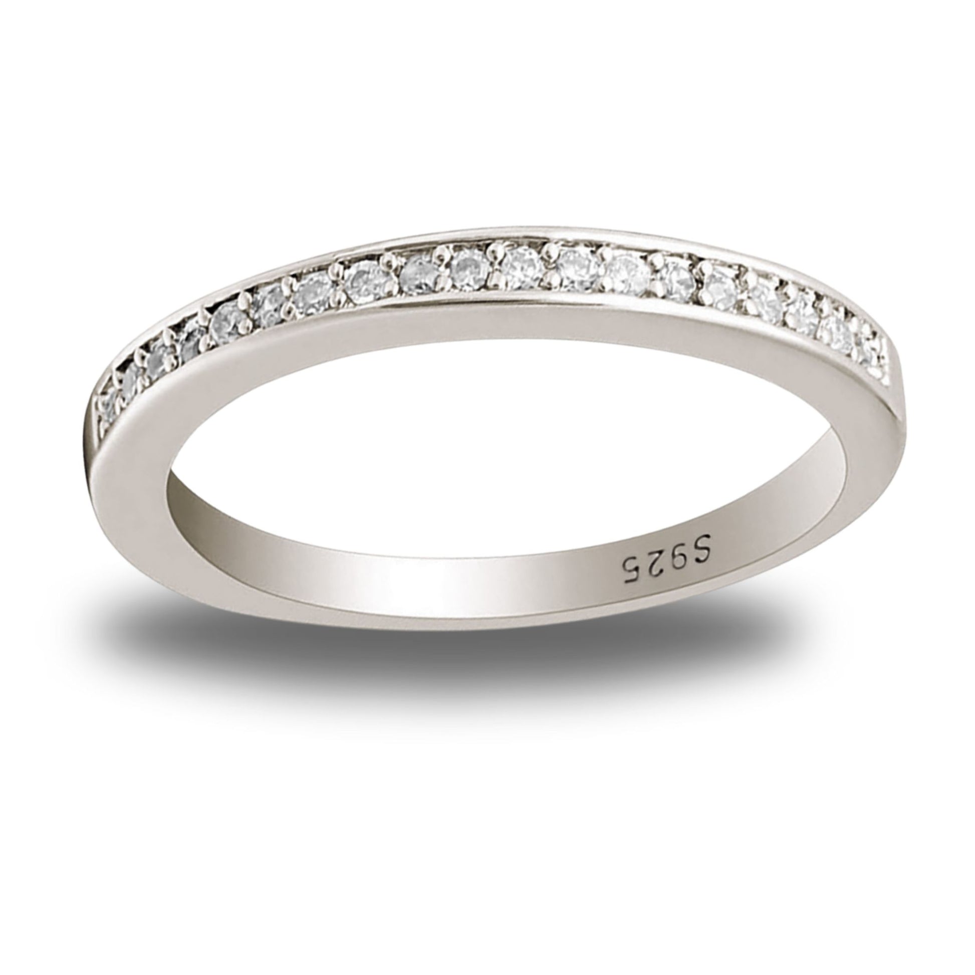 VictoriaAnniversaryBandRingSterlingSilverCzWomensGingerLyneCollection_Wgold/Silver-1