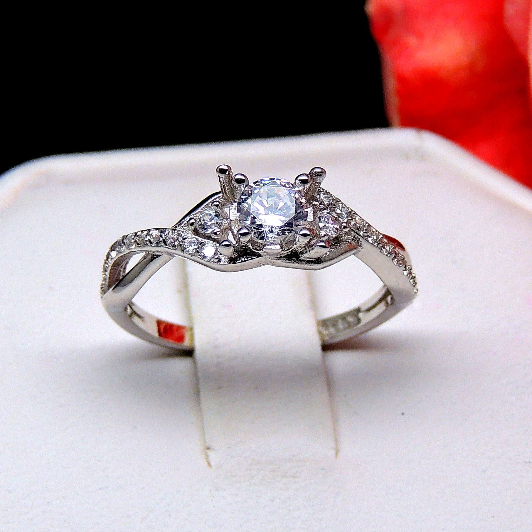 ContessaEngagementRingWomensBridalSterlingSilverCzGingerLyneCollection_Silver-2
