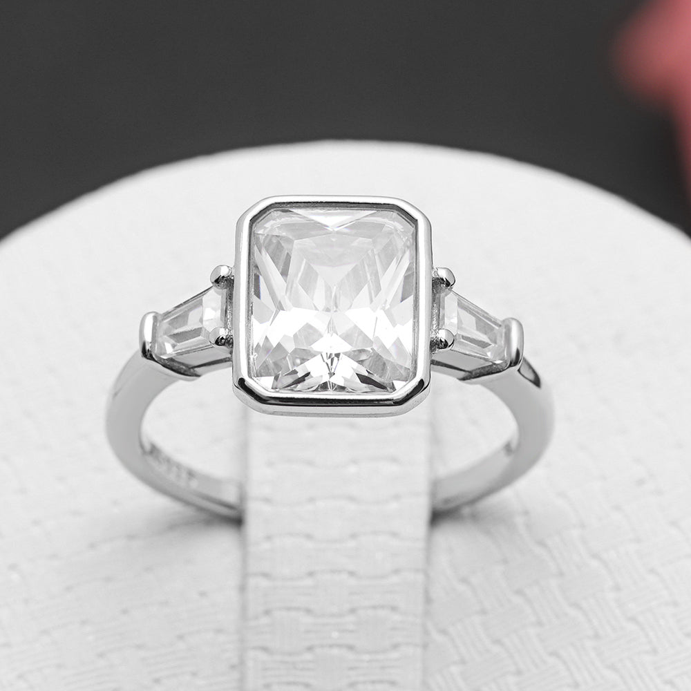 GenesisEngagementRingSterlingSilverBaguetteCzWomensGingerLyneCollection_Silver-2