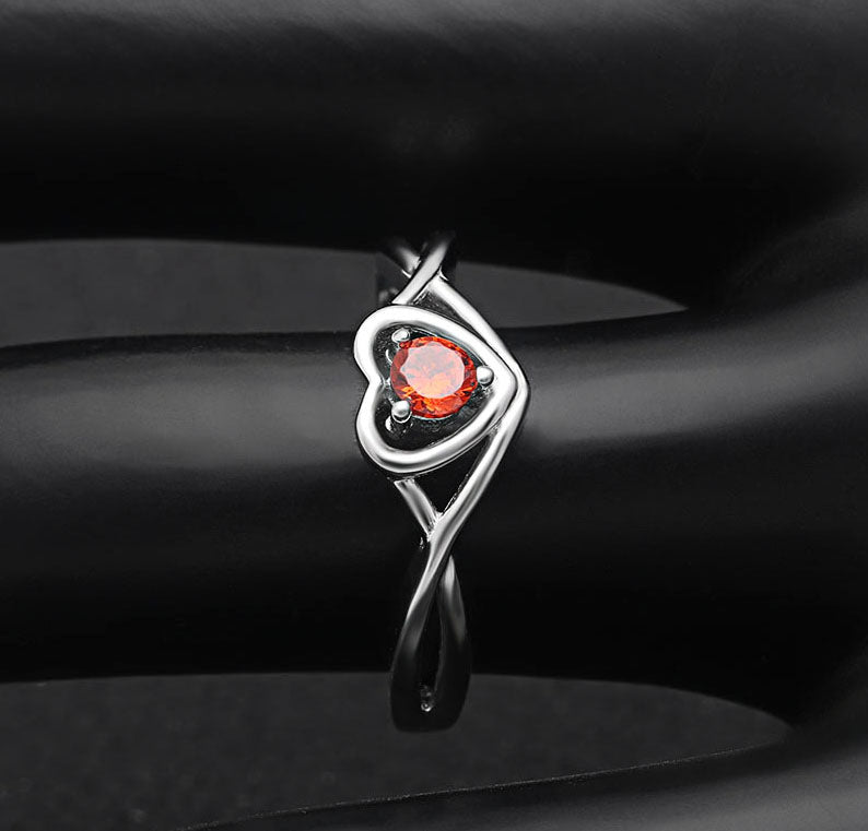 ChristineEngagementRingforWomenPromiseHeartBirthstoneCzSterlingSilverbyGingerLyne_January-GarnetRed-4