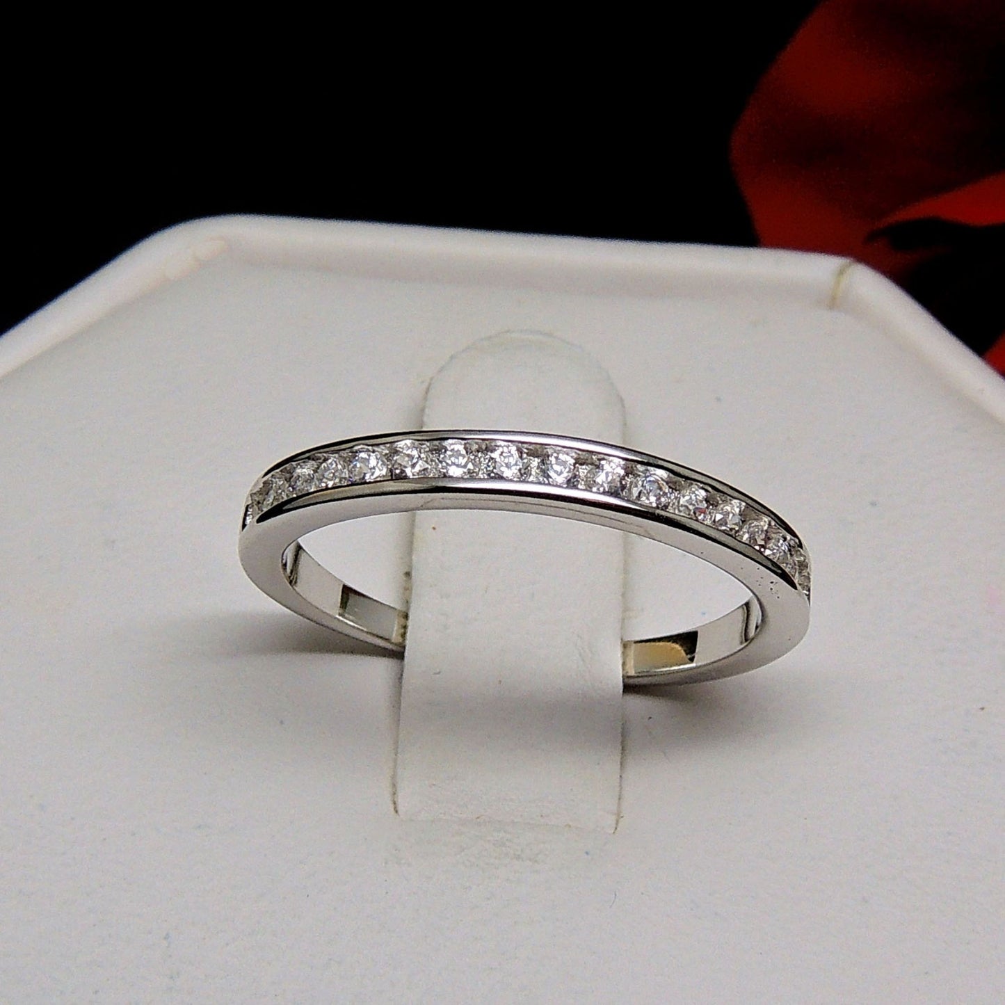 VictoriaAnniversaryBandRingSterlingSilverCzWomensGingerLyneCollection_Wgold/Silver-2