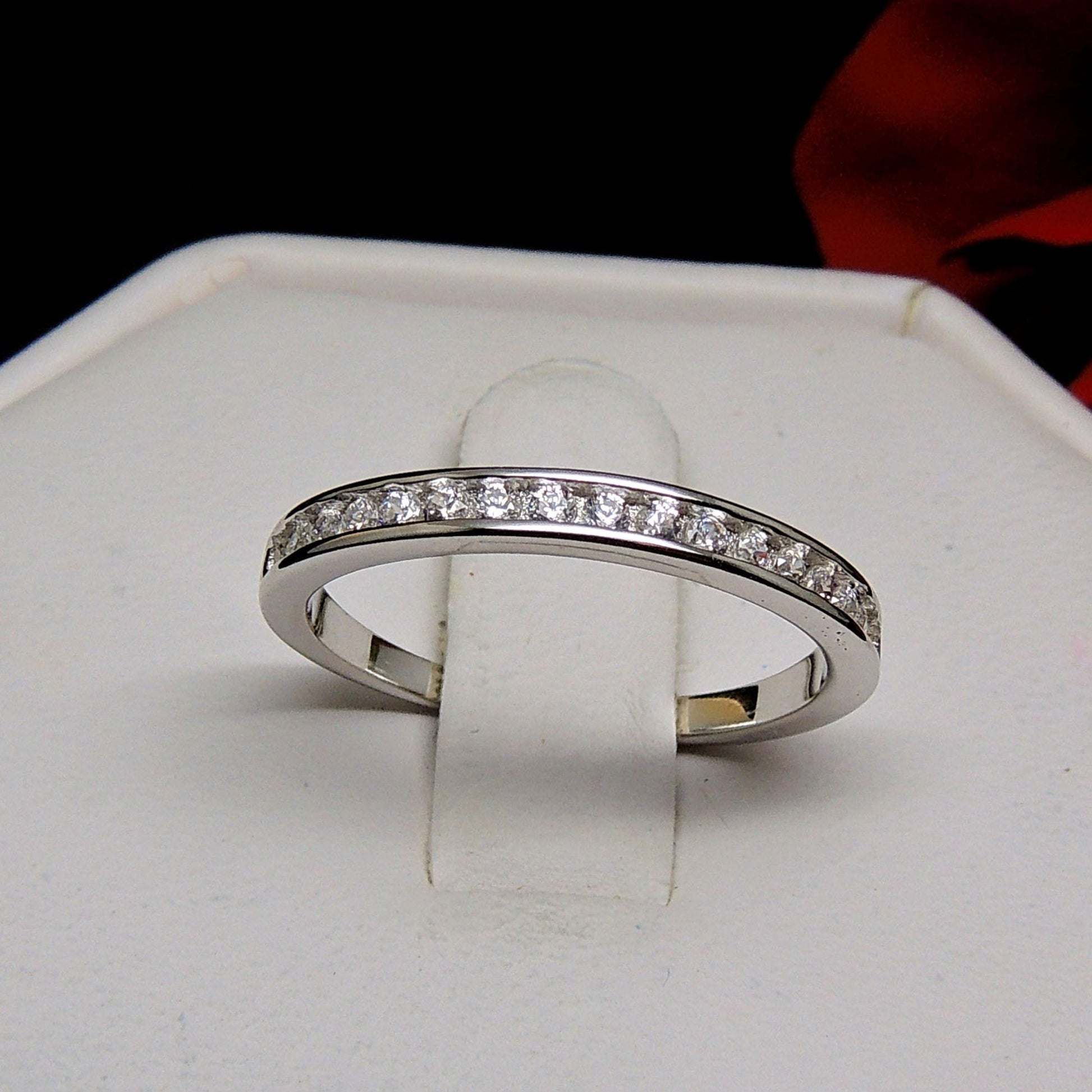 VictoriaAnniversaryBandRingSterlingSilverCzWomensGingerLyneCollection_Wgold/Silver-2
