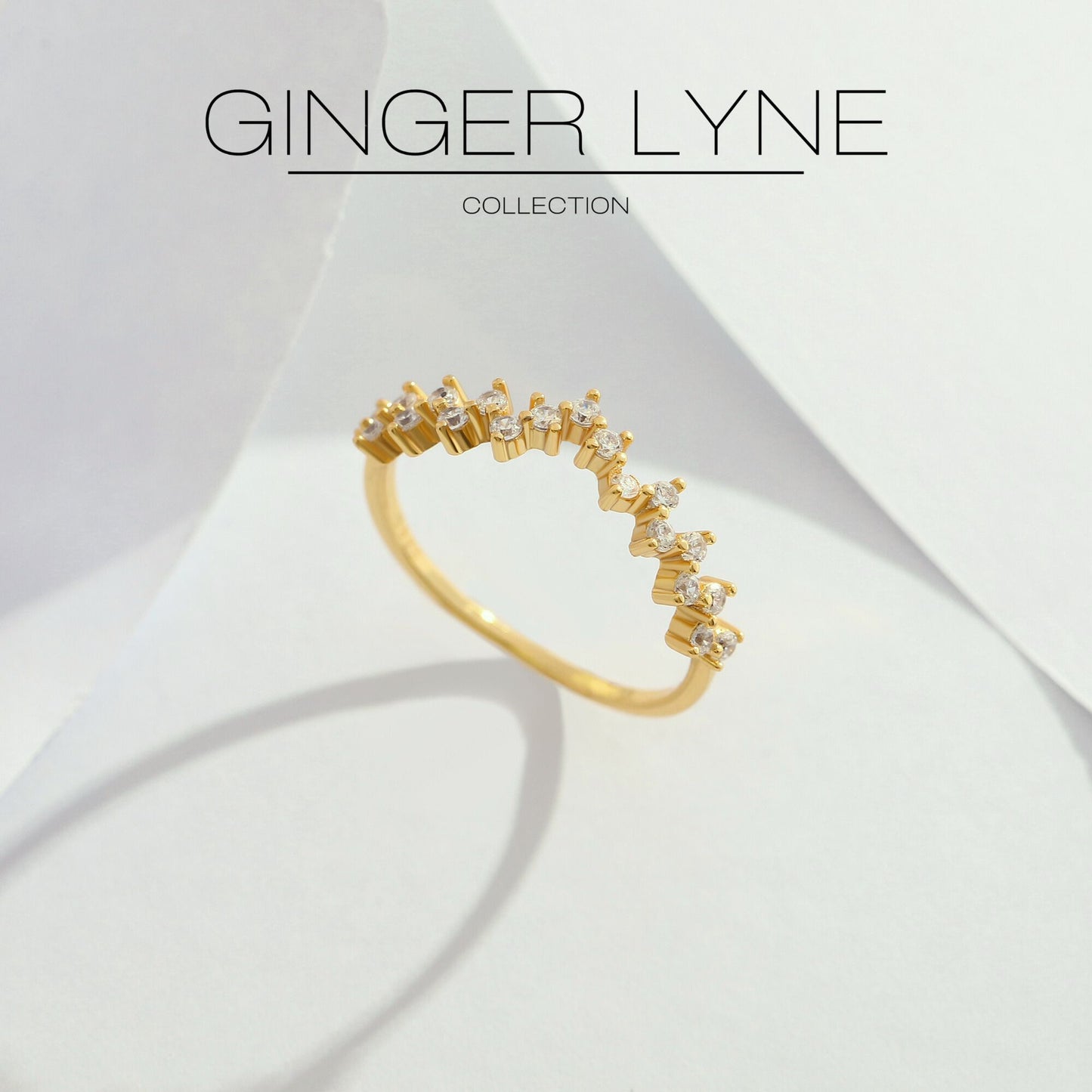 VivianaHalfEternityRingforWomenSterlingSilverCZAnniversaryBandStackableChevronCurvebyGingerLyne_Gold-3