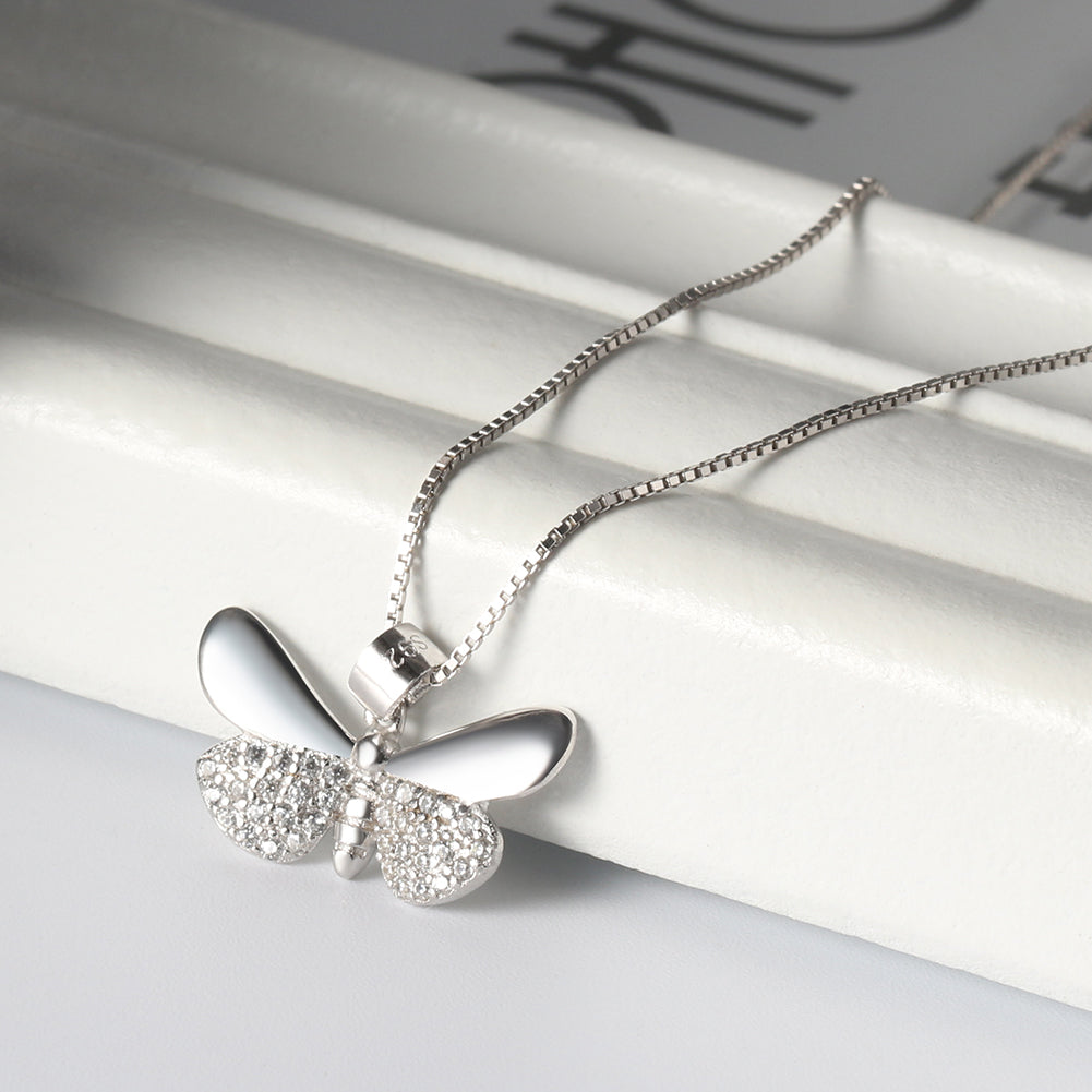 ButterflyPendantNecklaceforWomenSterlingSilverCzGingerLyneCollection_Clear-3