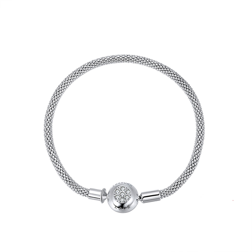 SnakeChainCharmBraceletSterlingSilverCzLoveClaspGingerLyneCollection_21cmMesh-1