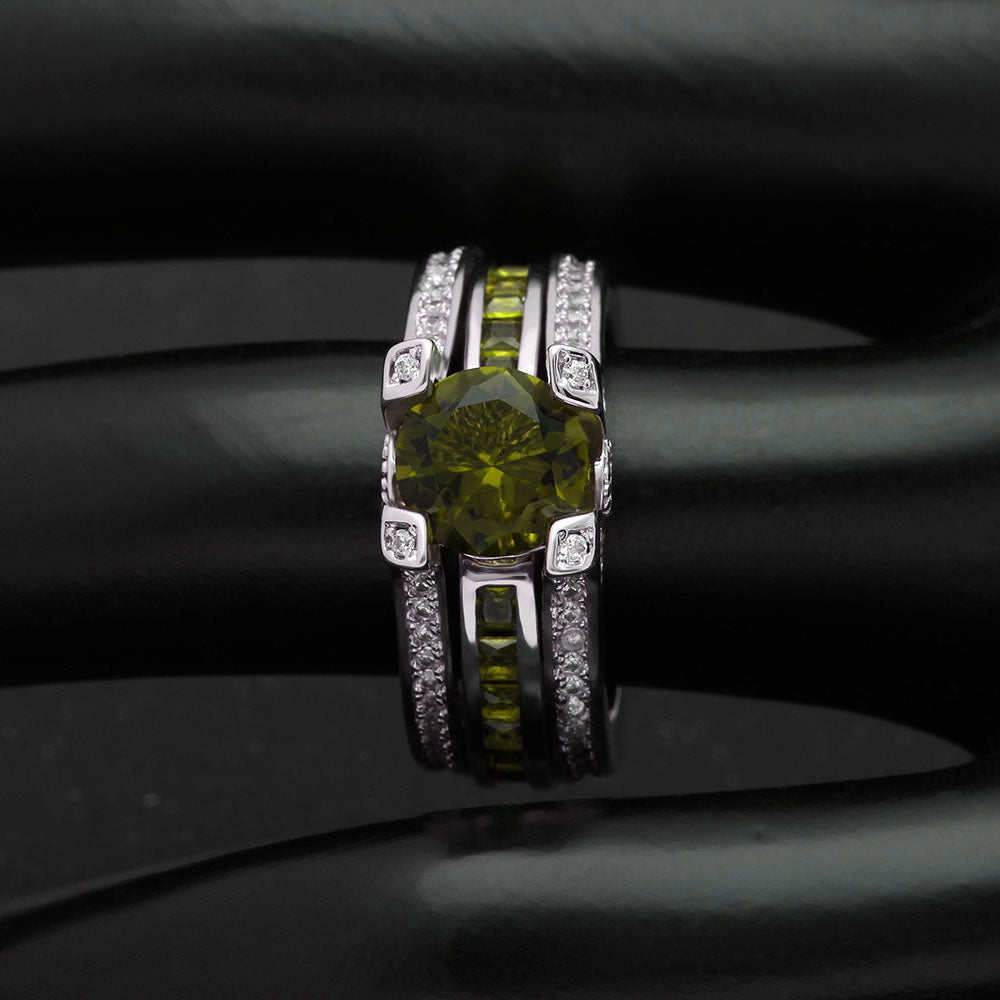 SkylarWeddingRingSetforWomenEngagementRingandMatchingBandCzGingerLyneCollection_Green/Green-3
