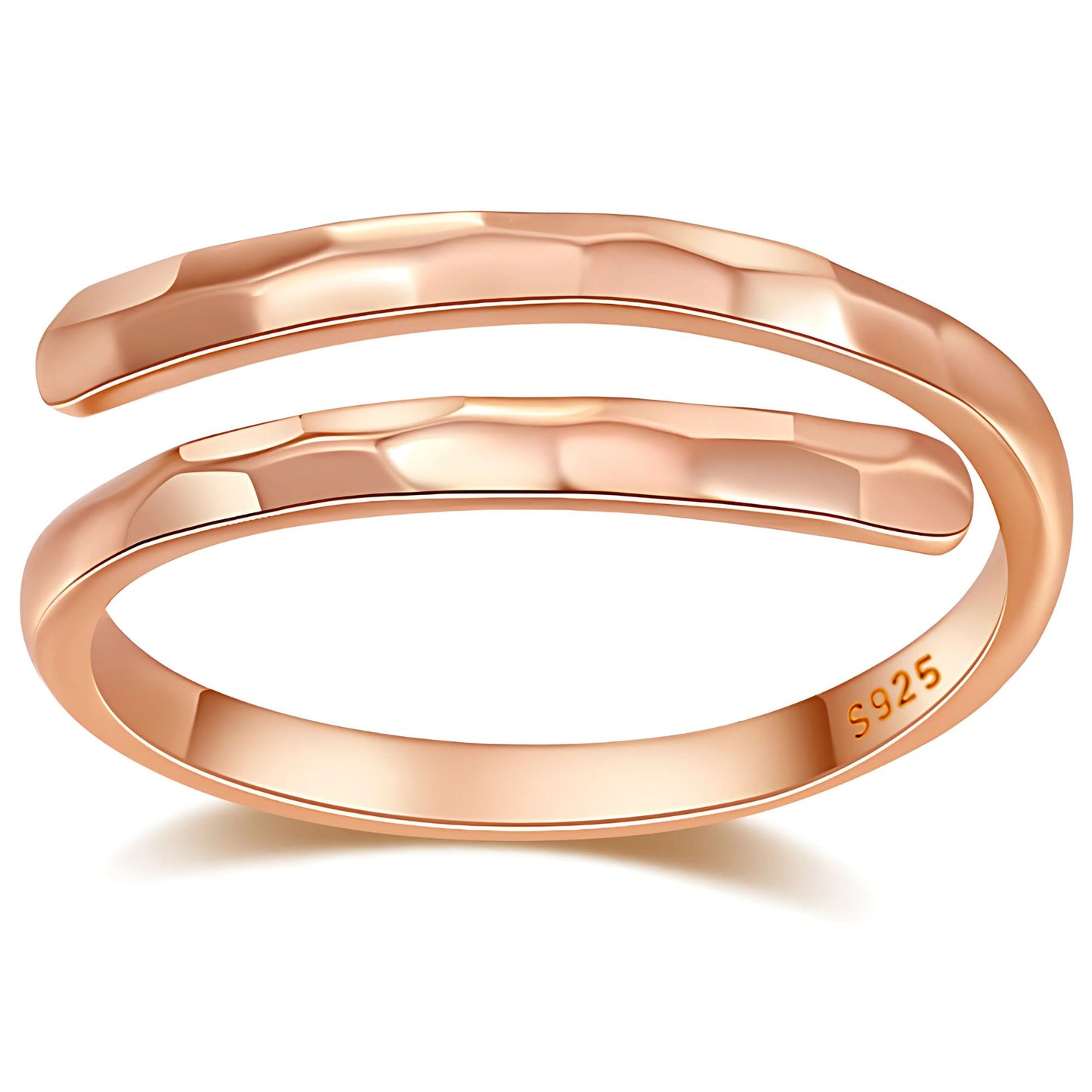 HadleyAdjustableWrapRingforWomenResizableHammeredSterlingSilverWeddingBand_Rose-1