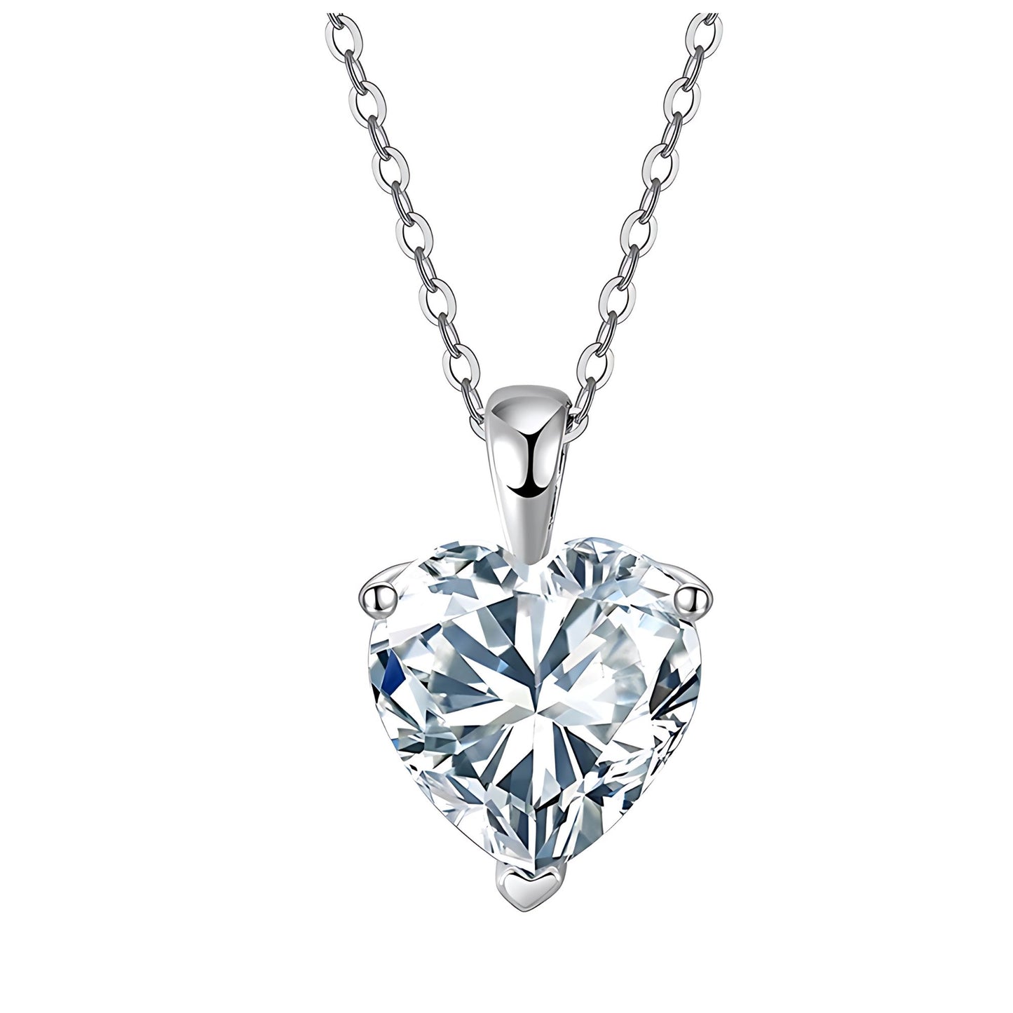 HeartSolitaireNecklaceforWomenSterlingSilver3Ct8ACubicZirconiaPendant18"ChainbyGingerLyne_Silver-1