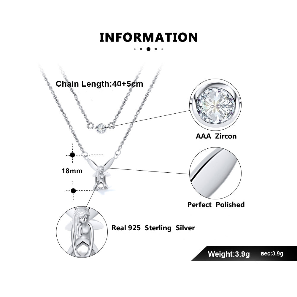 FairySterlingSilverDoubleChainPendantNecklaceforWomenGingerLyneCollection_Silver-6