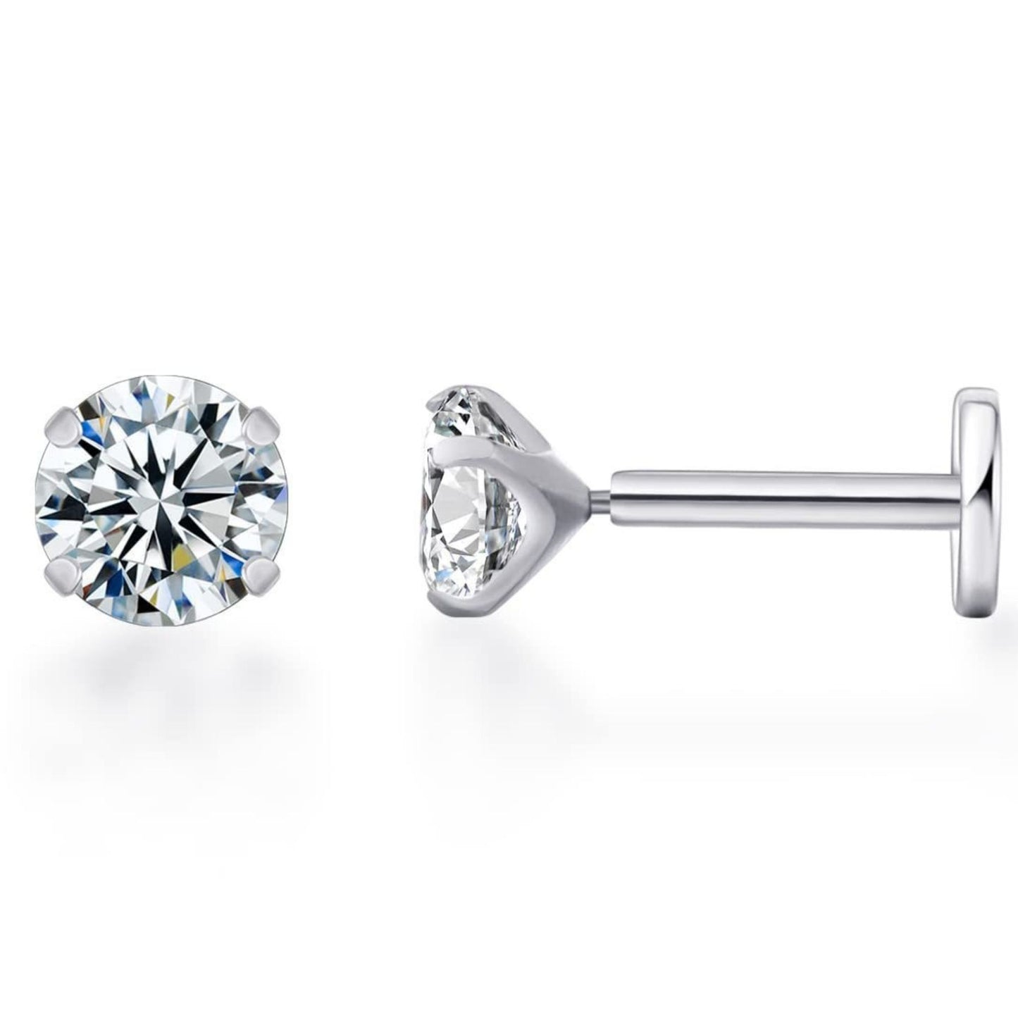 SolitaireFlatBackStudEarringsbyGingerLyneSterlingSilver5ACZ3mmor5mmStone_5mm-1x6-Silver-1