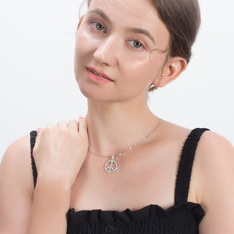 PeaceSignPendantNecklaceforWomenSterlingSilverClearCzGingerLyneCollection_Silver-5
