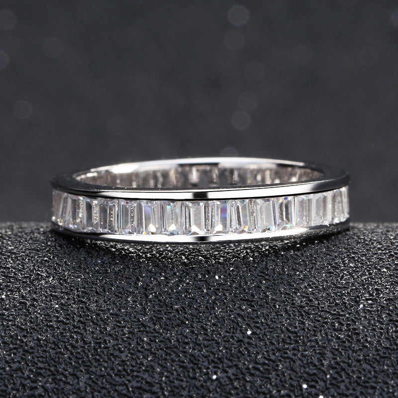 BaguettesEternityWeddingBandRingforWomenCubicZirconiaGingerLyneCollection_Silver-4