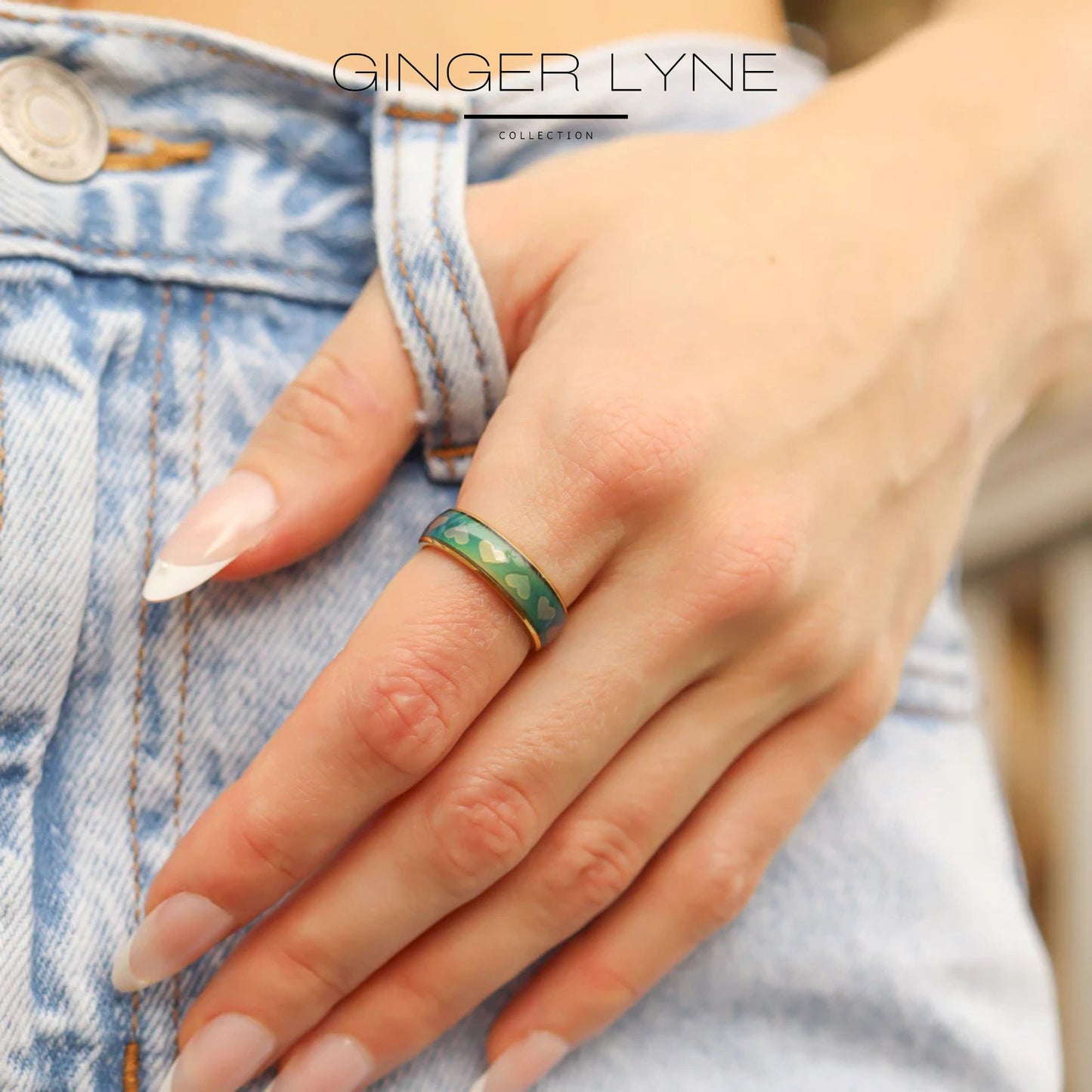 6mmColorChangingWeddingBandforWomenorMenMoodRing6mmGoldStainlessSteelGingerLyneCollection_Gold-6