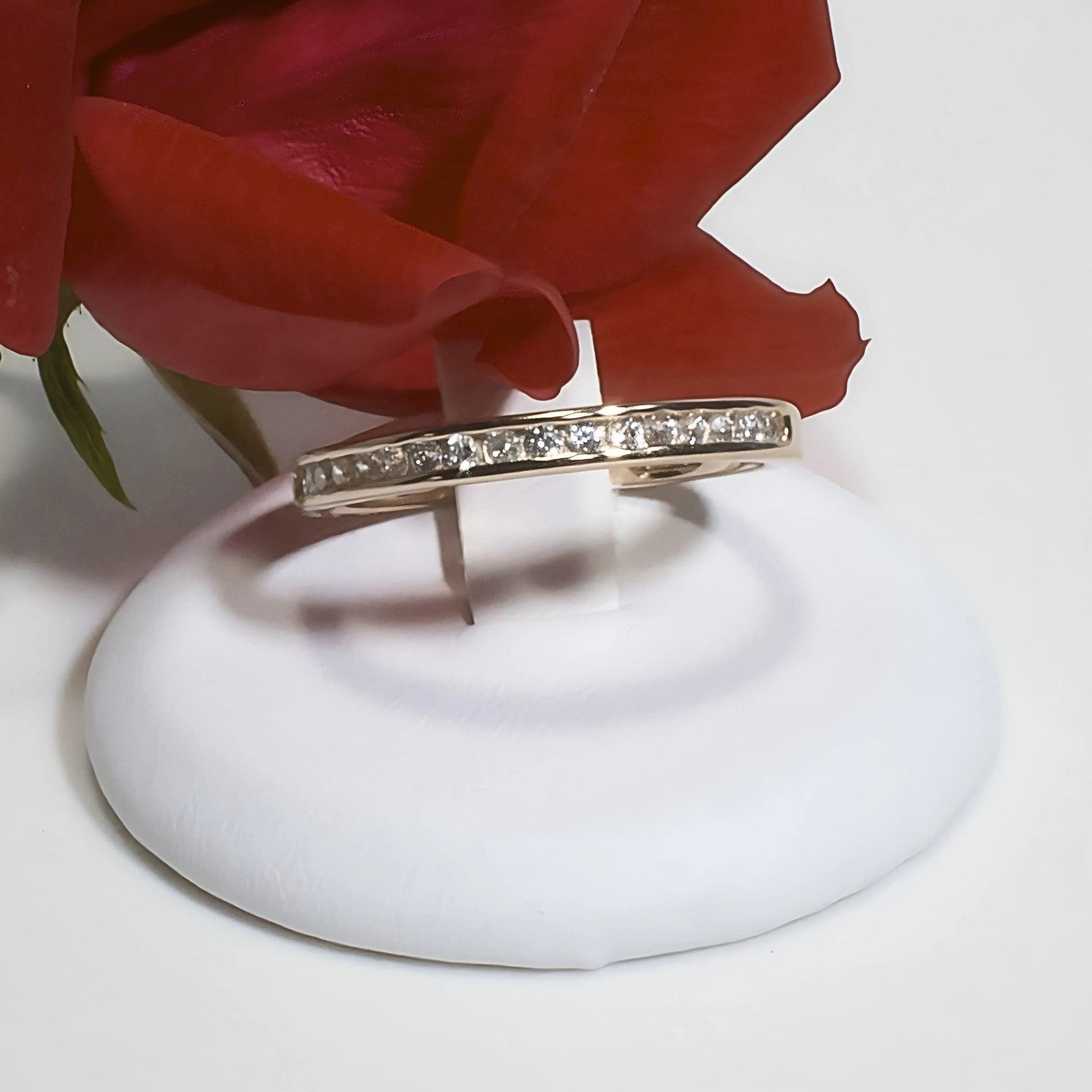 VictoriaAnniversaryBandRingSterlingSilverCzWomensGingerLyneCollection_Gold/Silver-4